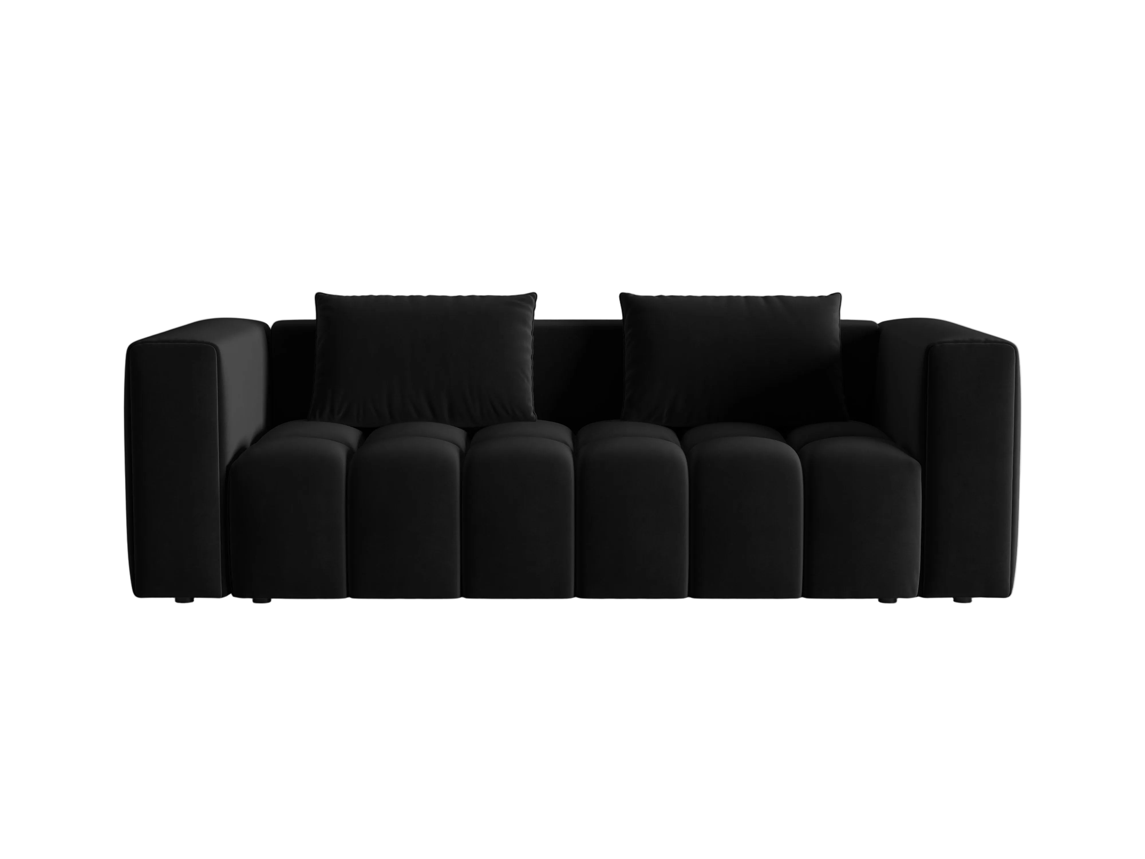 Sofa z jemného zamatového materiálu pre 3 osoby s funkciou spania VERONA čierna