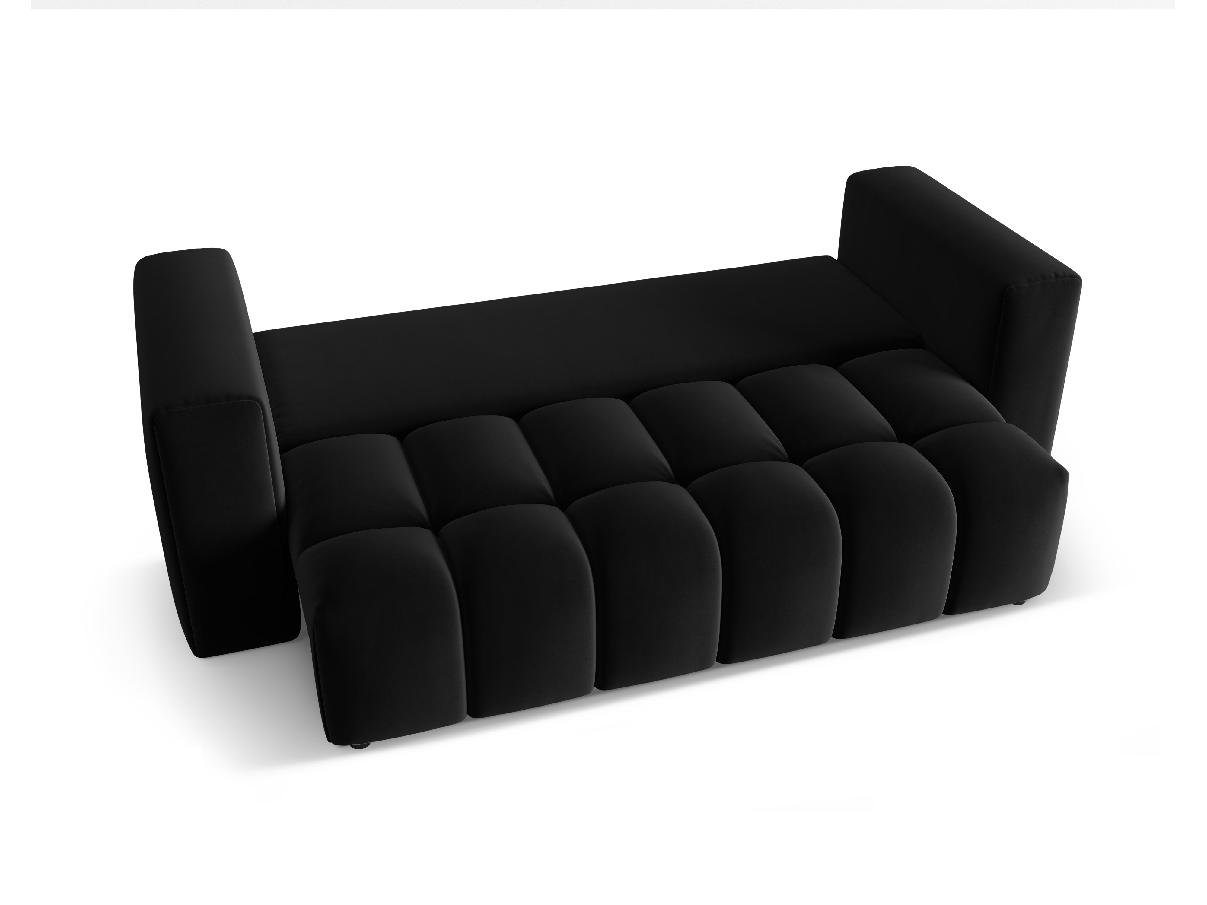 Sofa z jemného zamatového materiálu pre 3 osoby s funkciou spania VERONA čierna