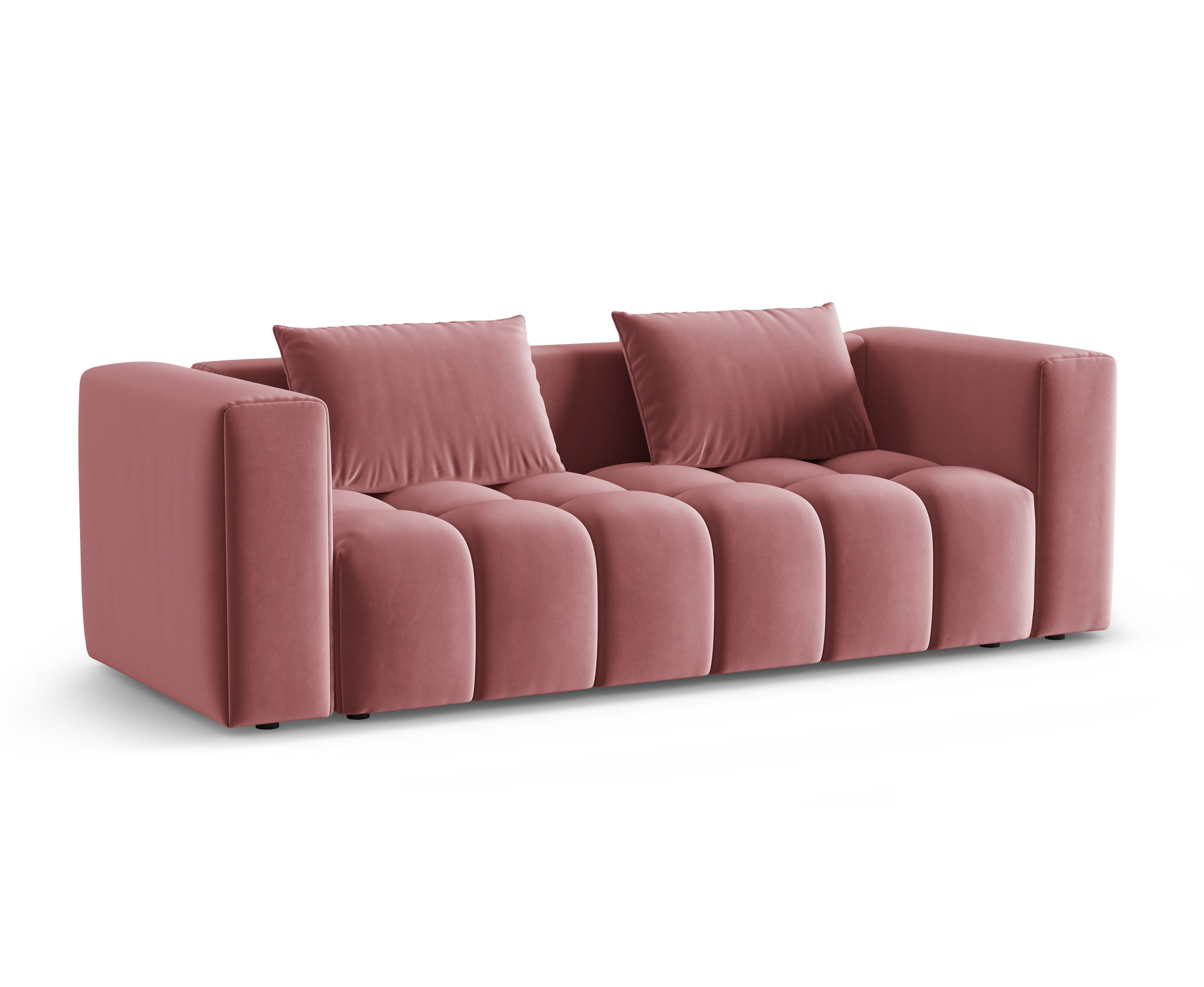 Sofa z jemného zamatového materiálu pre 3 osoby s funkciou spania VERONA ružový plameniak