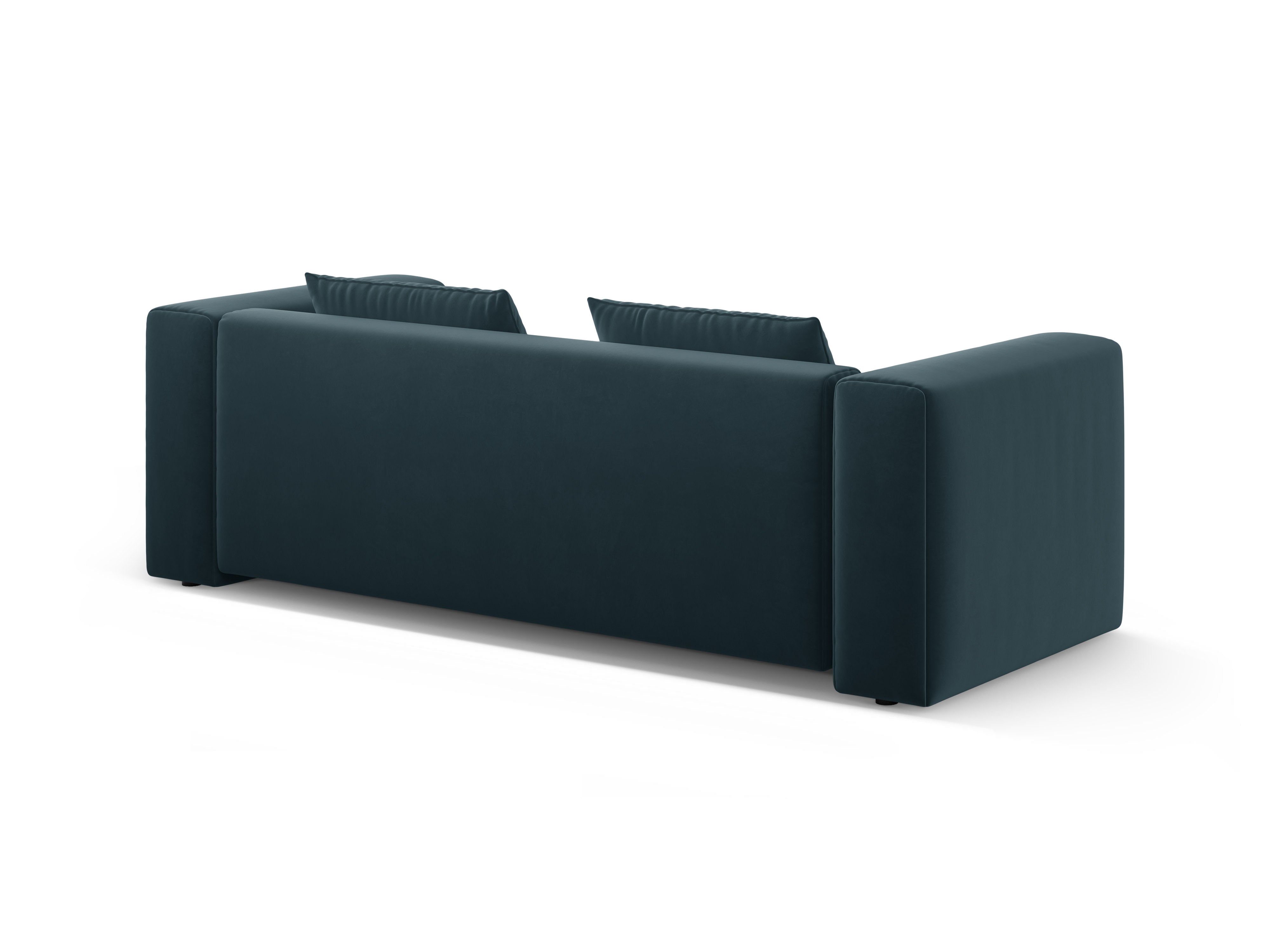 Sofa z jemného zamatového materiálu pre 3 osoby s funkciou spania VERONA modrá