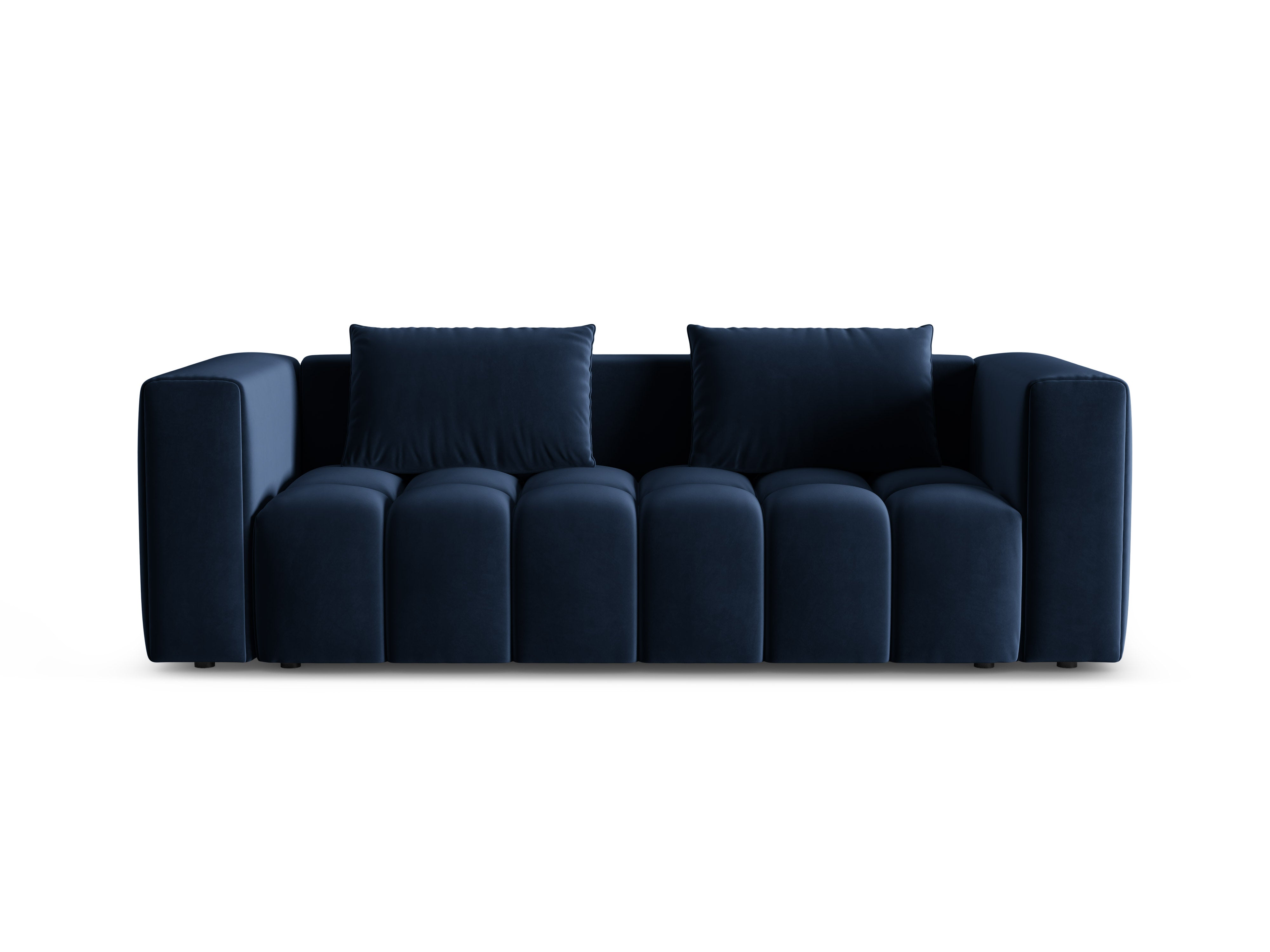Sofa z jemného zamatového materiálu pre 3 osoby s funkciou spania VERONA kráľovská modrá
