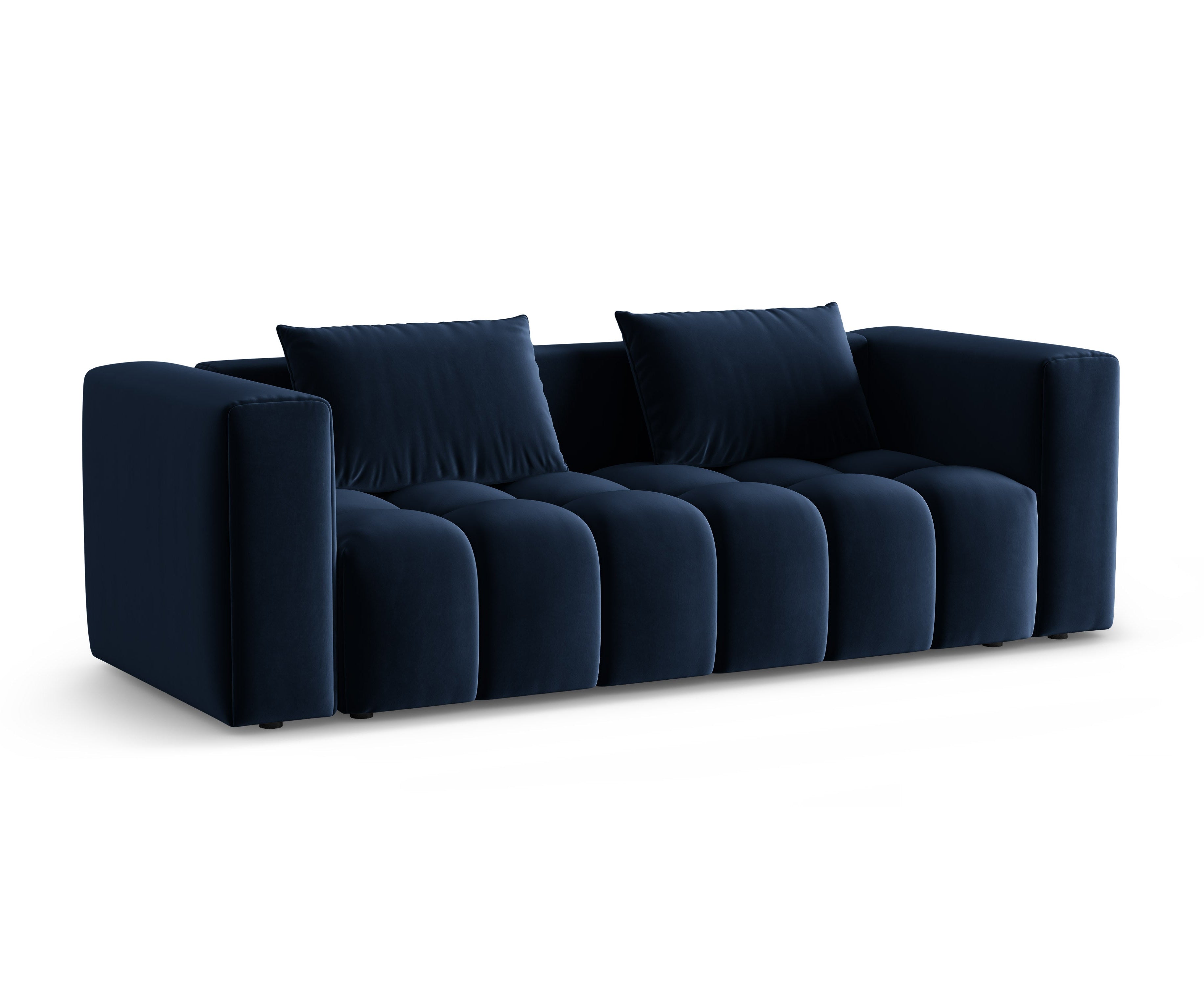 Sofa z jemného zamatového materiálu pre 3 osoby s funkciou spania VERONA kráľovská modrá
