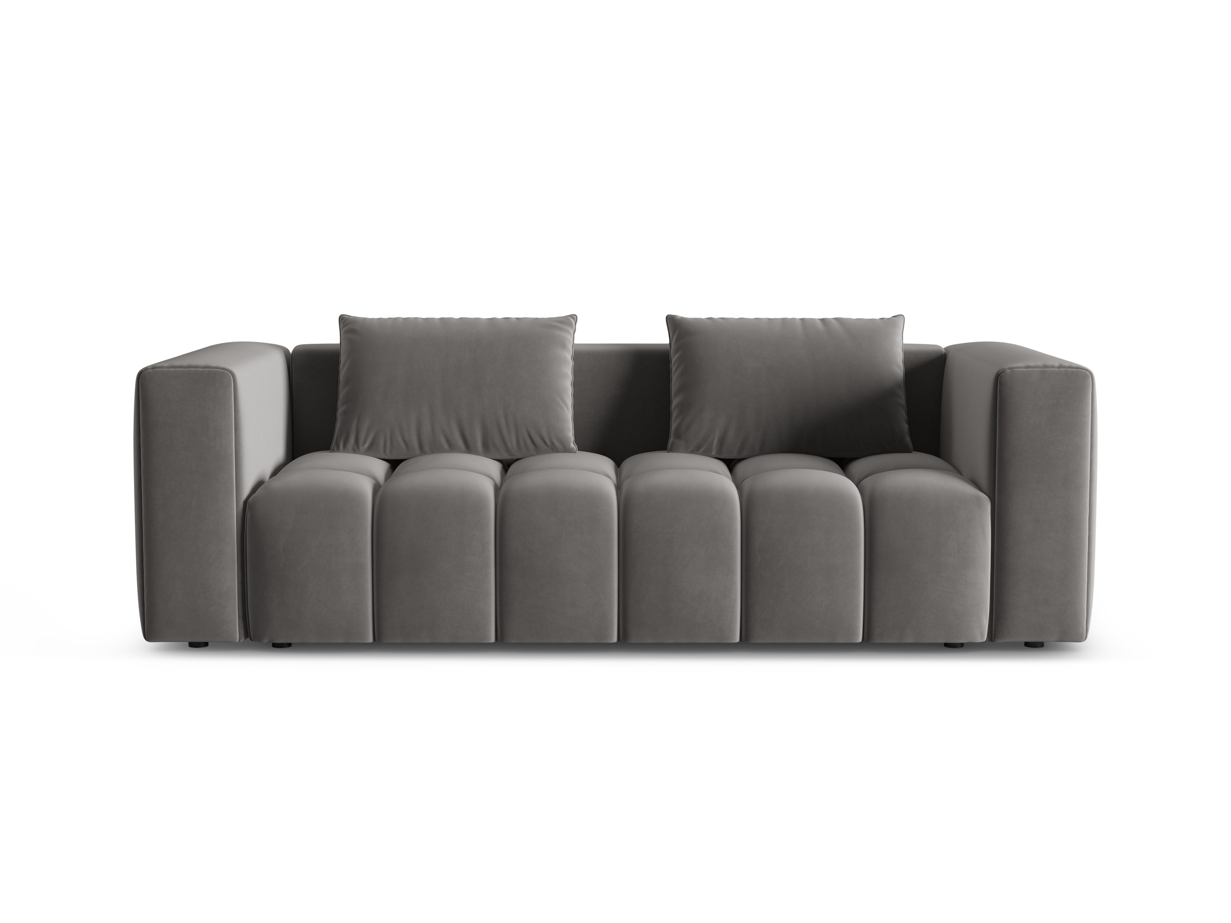 Sofa z jemného zamatového materiálu pre 3 osoby s funkciou spania VERONA šedá