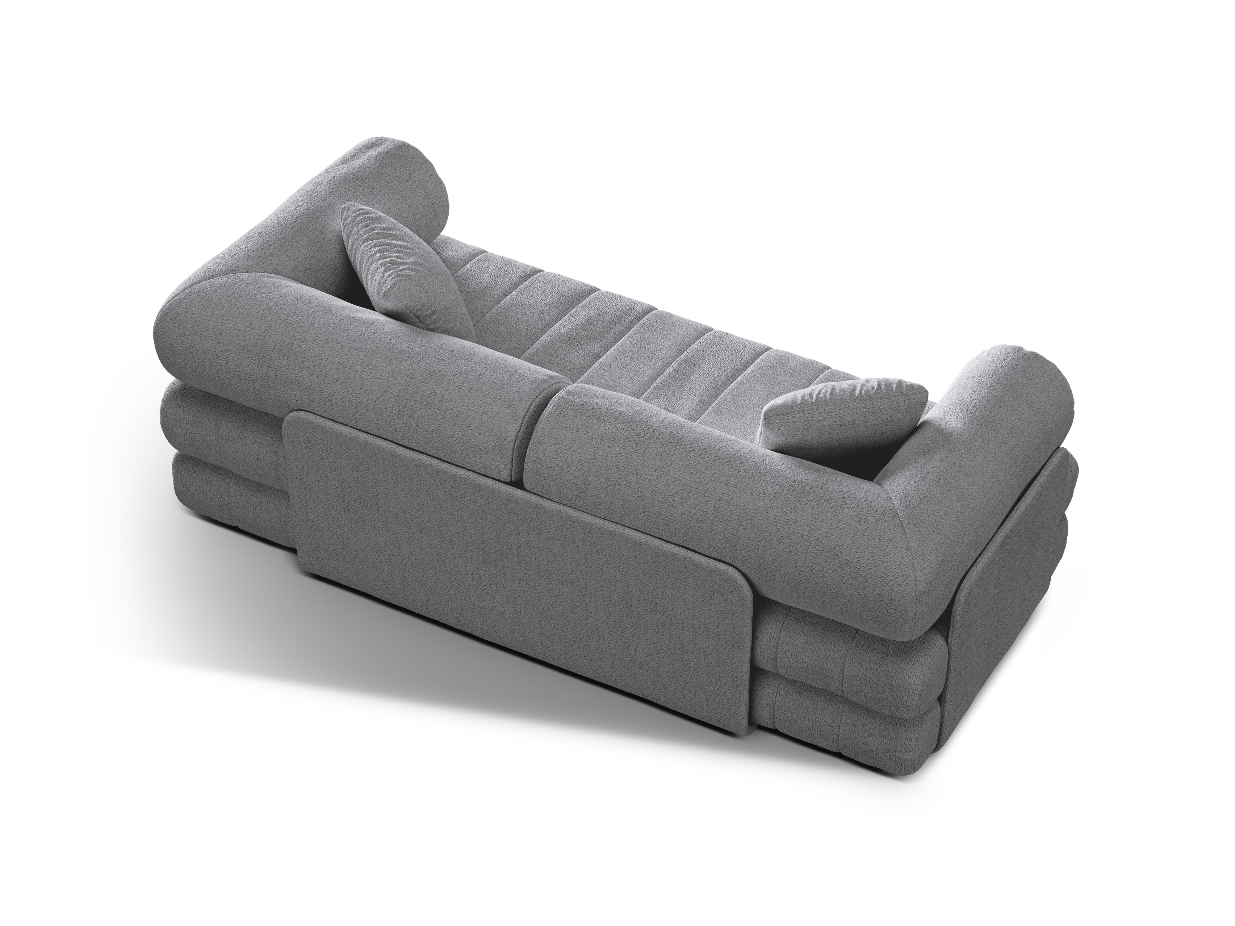 3-seater sofa with sleeping function KEMI light gray bouclé