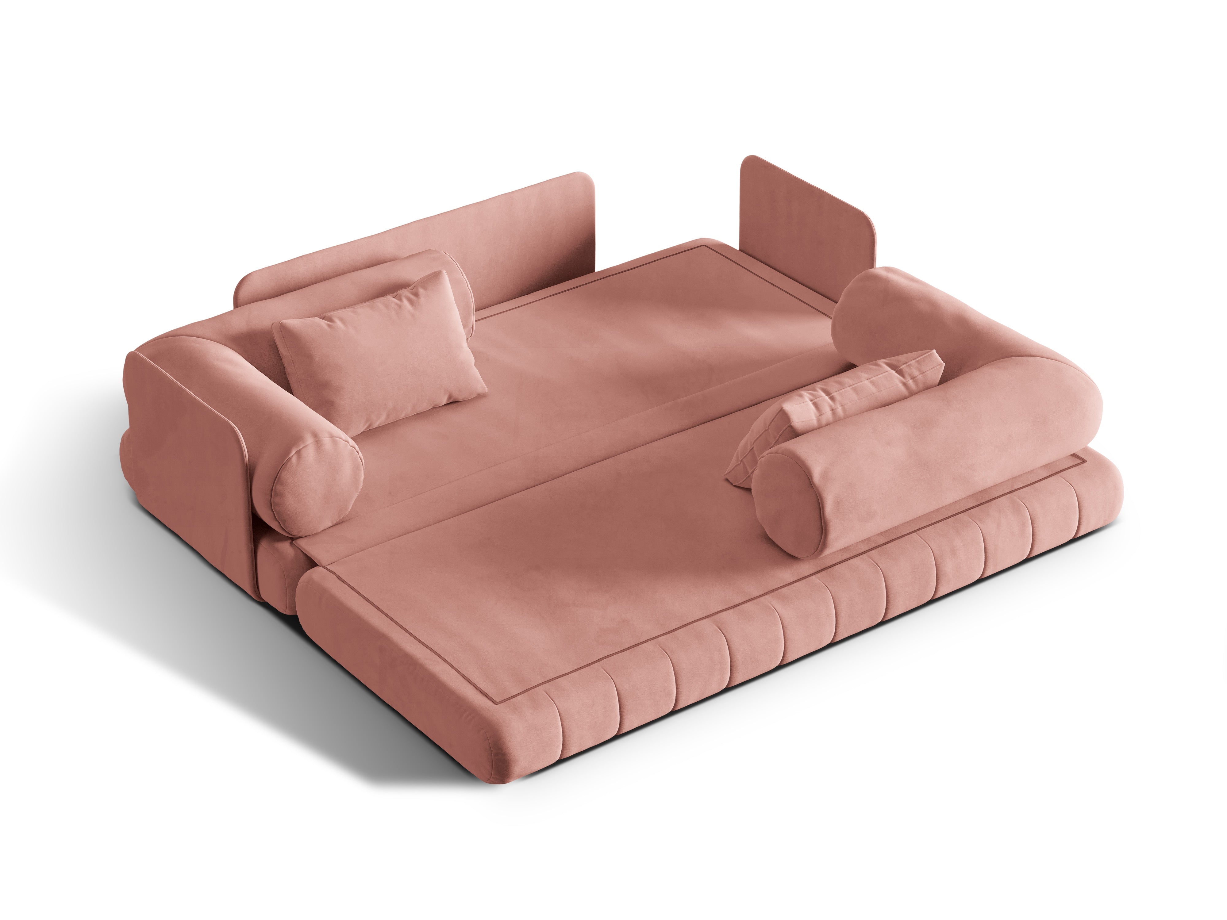 Velvet 3-Seater Sofa with Sleeping Function KEMI Pink