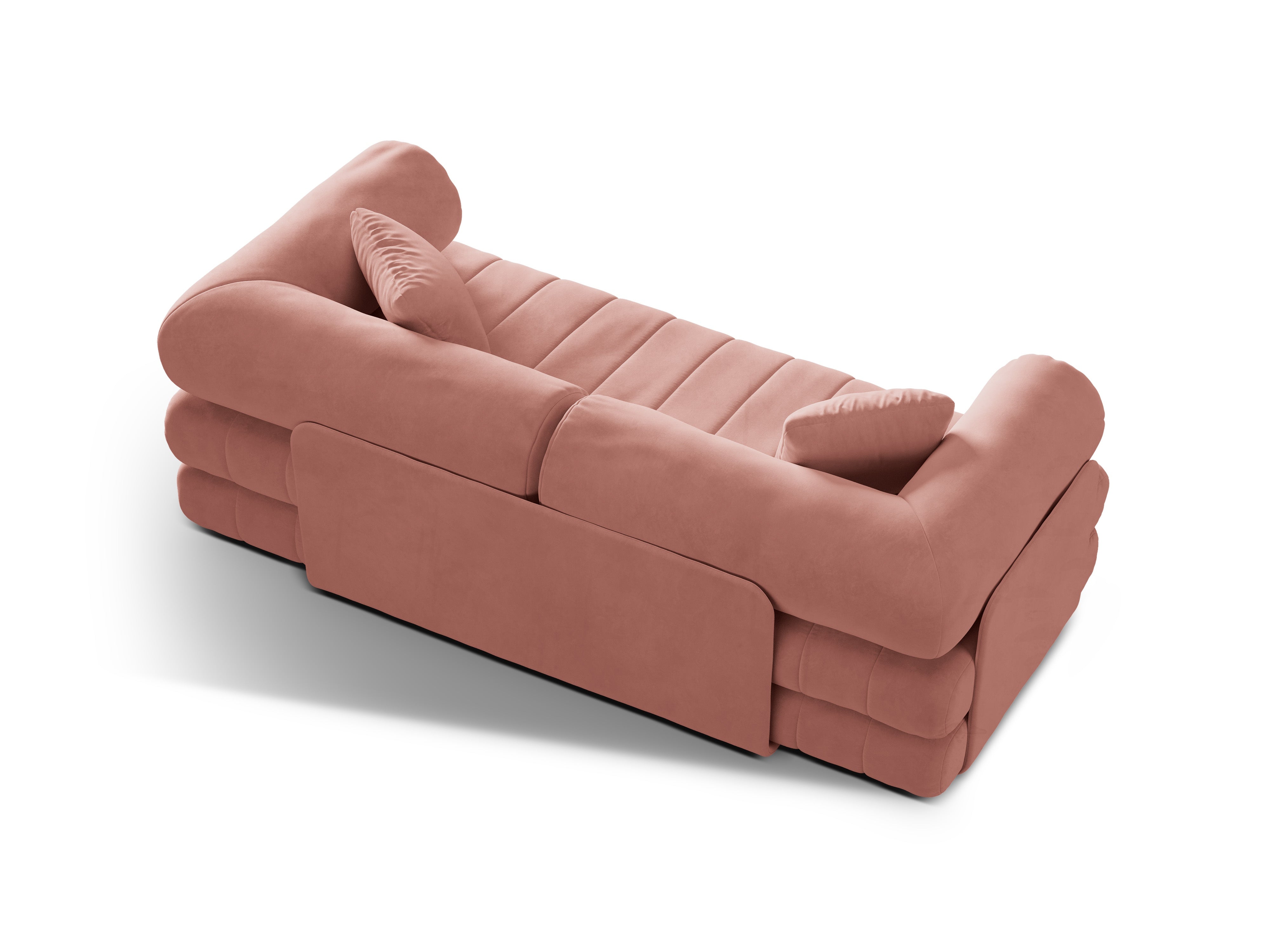 Velvet 3-Seater Sofa with Sleeping Function KEMI Pink