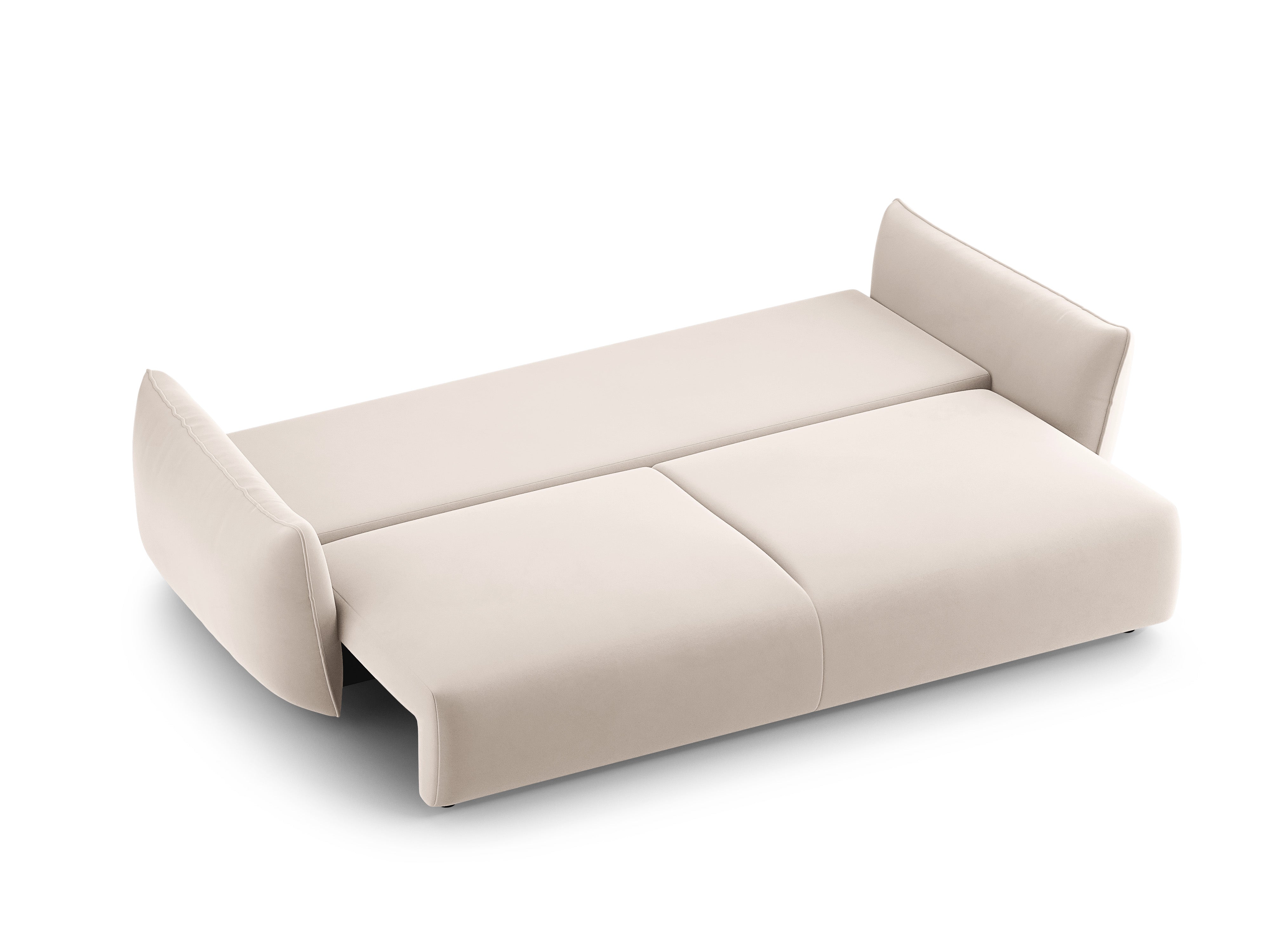 Velvet sofa with sleeping function MATERA beige