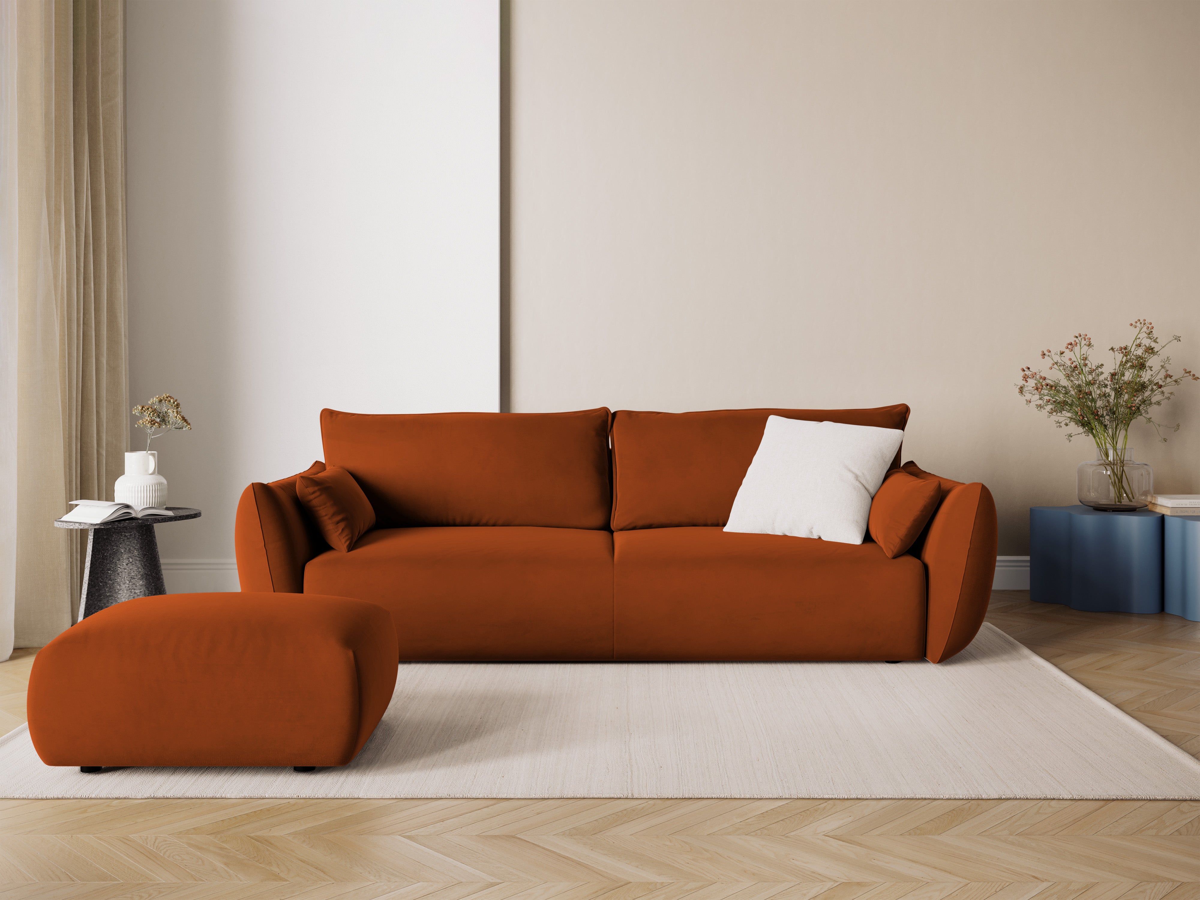 Velvet sofa with a sleeping function MATERA brick