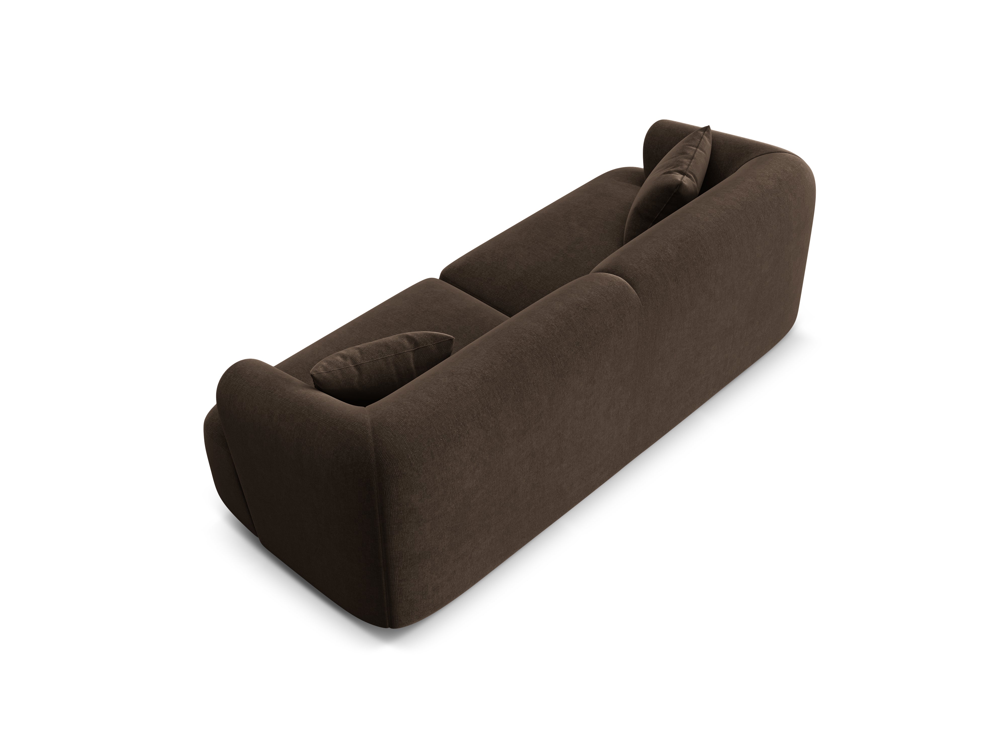 Sofa zamatová 3-osobová CAMPI čokoládová