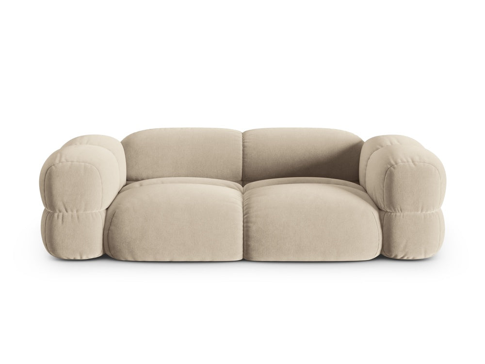Sofa 3-osobová zamatová LORETTO béžová