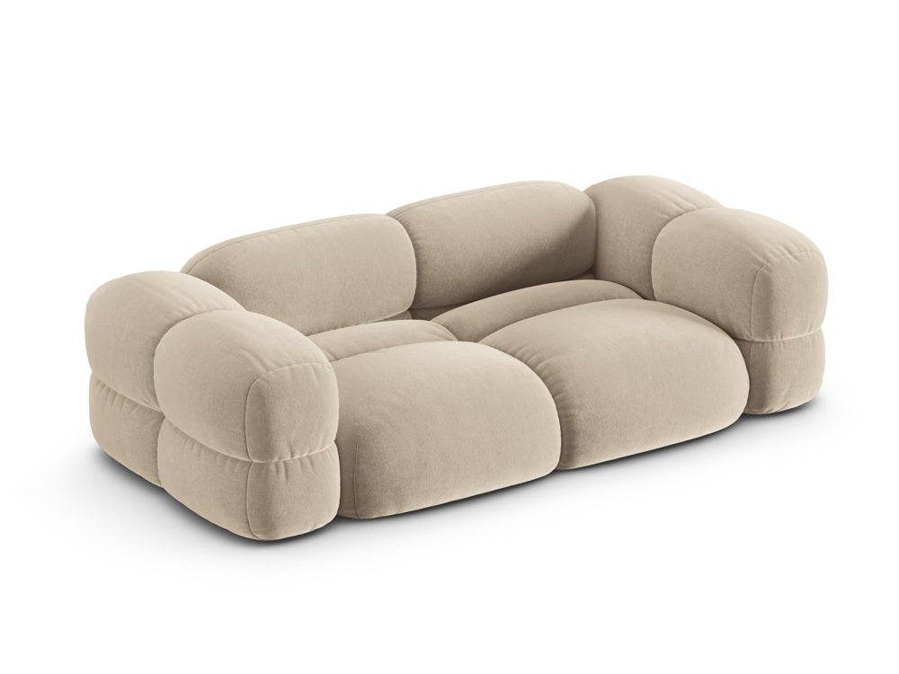 Sofa 3-osobová zamatová LORETTO béžová