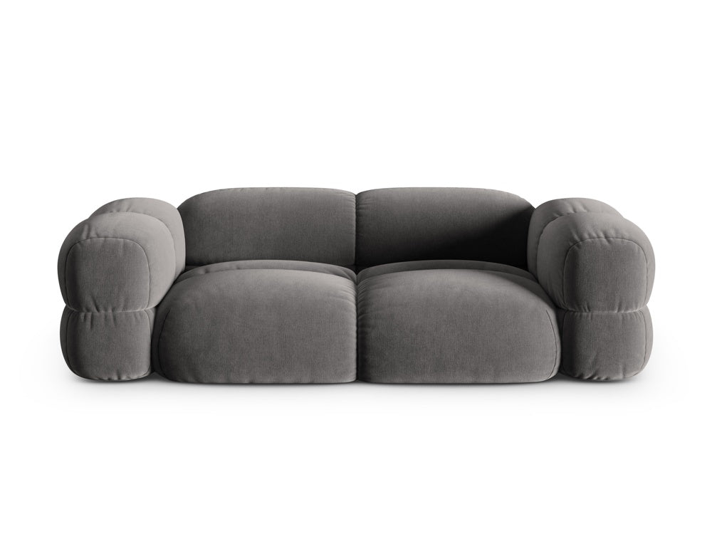 Sofa 3-osobová zamatová LORETTO šedá