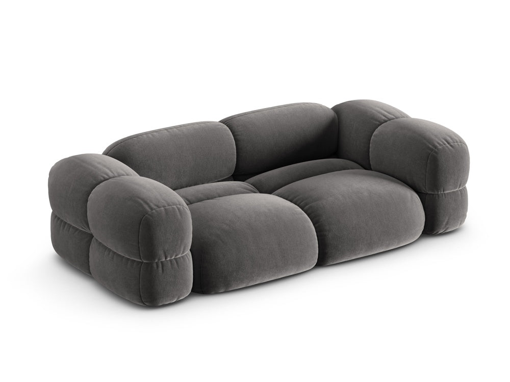 Sofa 3-osobová zamatová LORETTO šedá