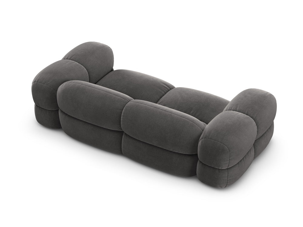 Sofa 3-osobová zamatová LORETTO šedá