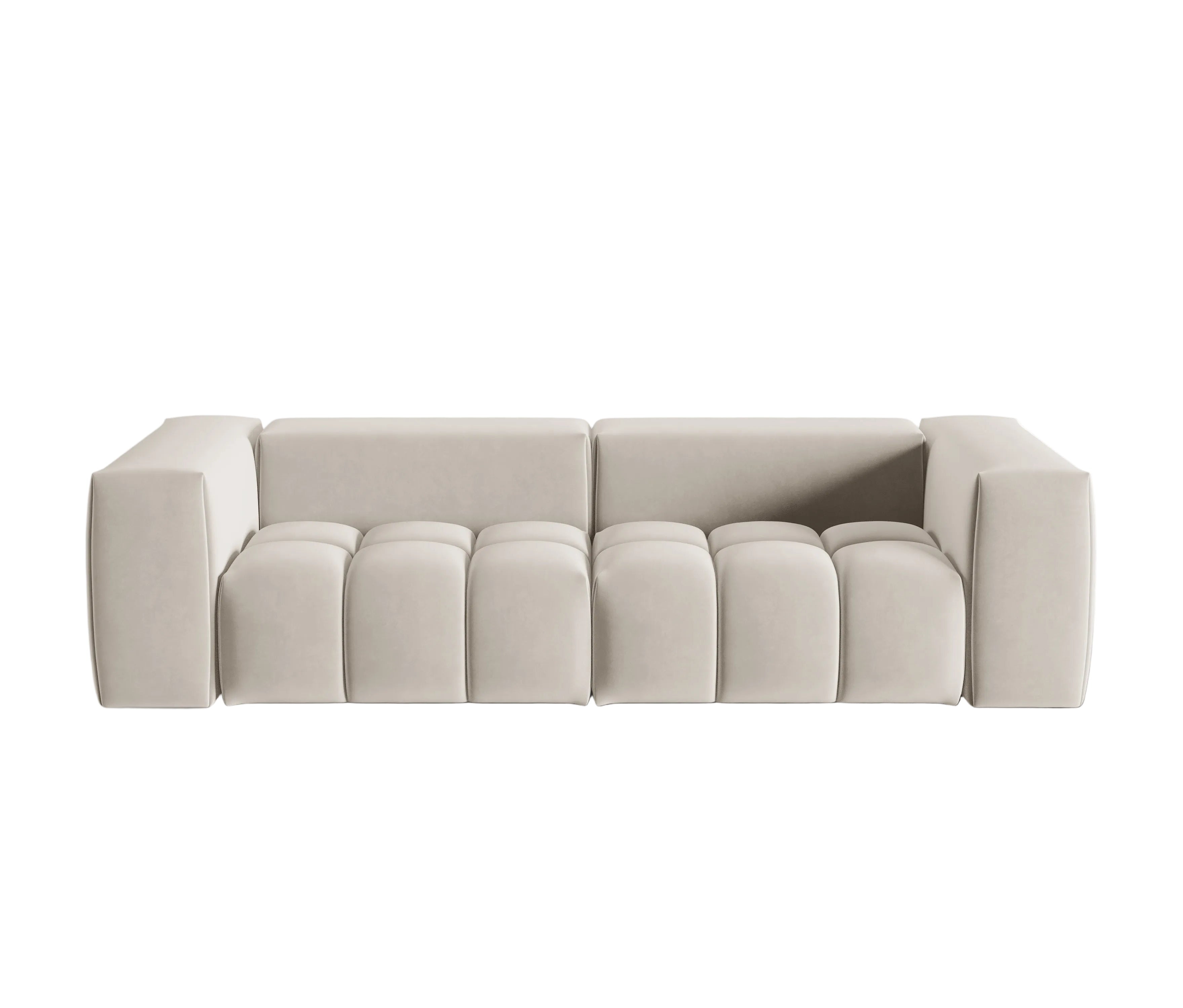 Sofa z jemného zamatového materiálu pre 3 osôb VERONA ecru