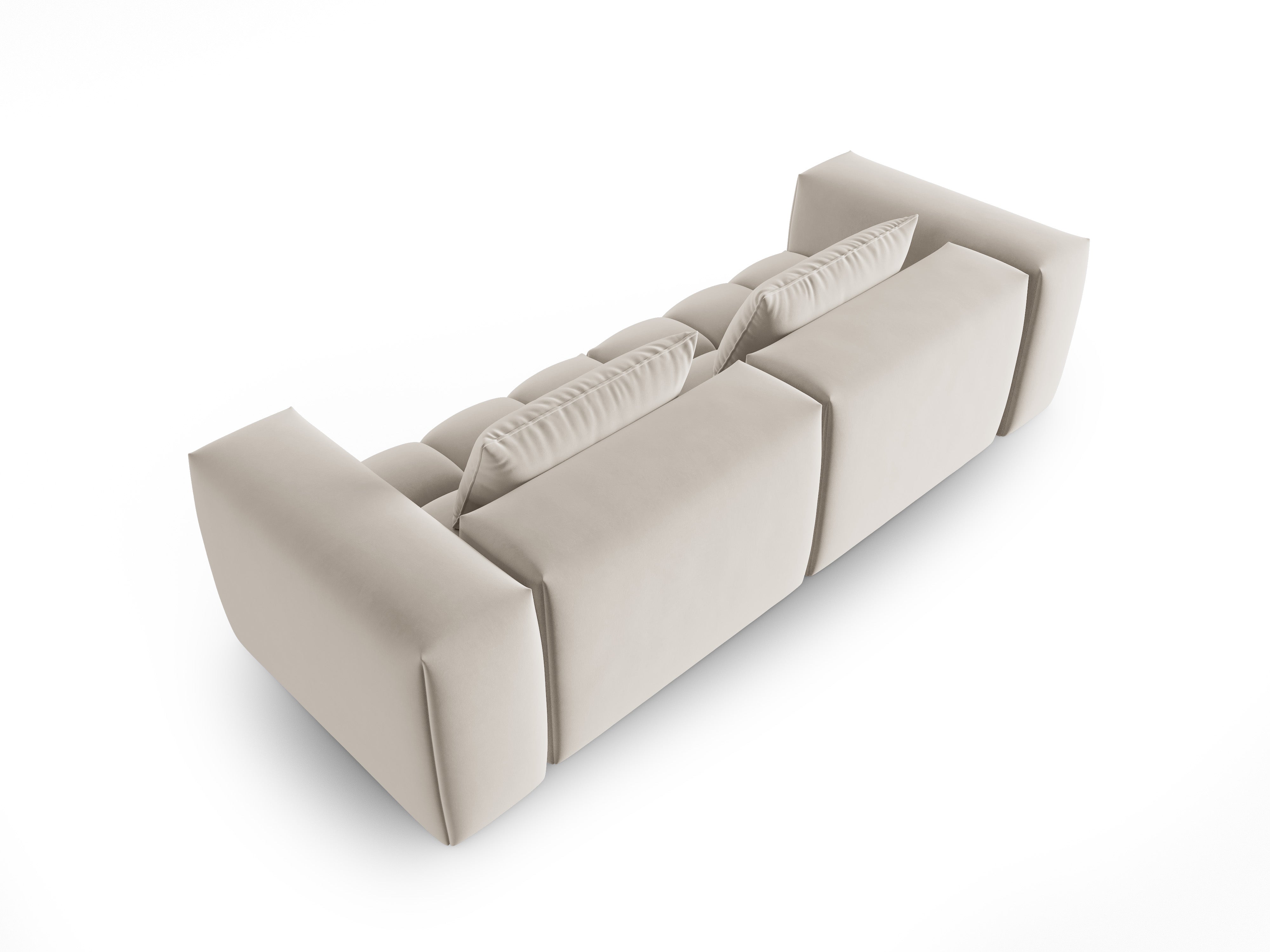 Sofa z jemného zamatového materiálu pre 3 osôb VERONA ecru