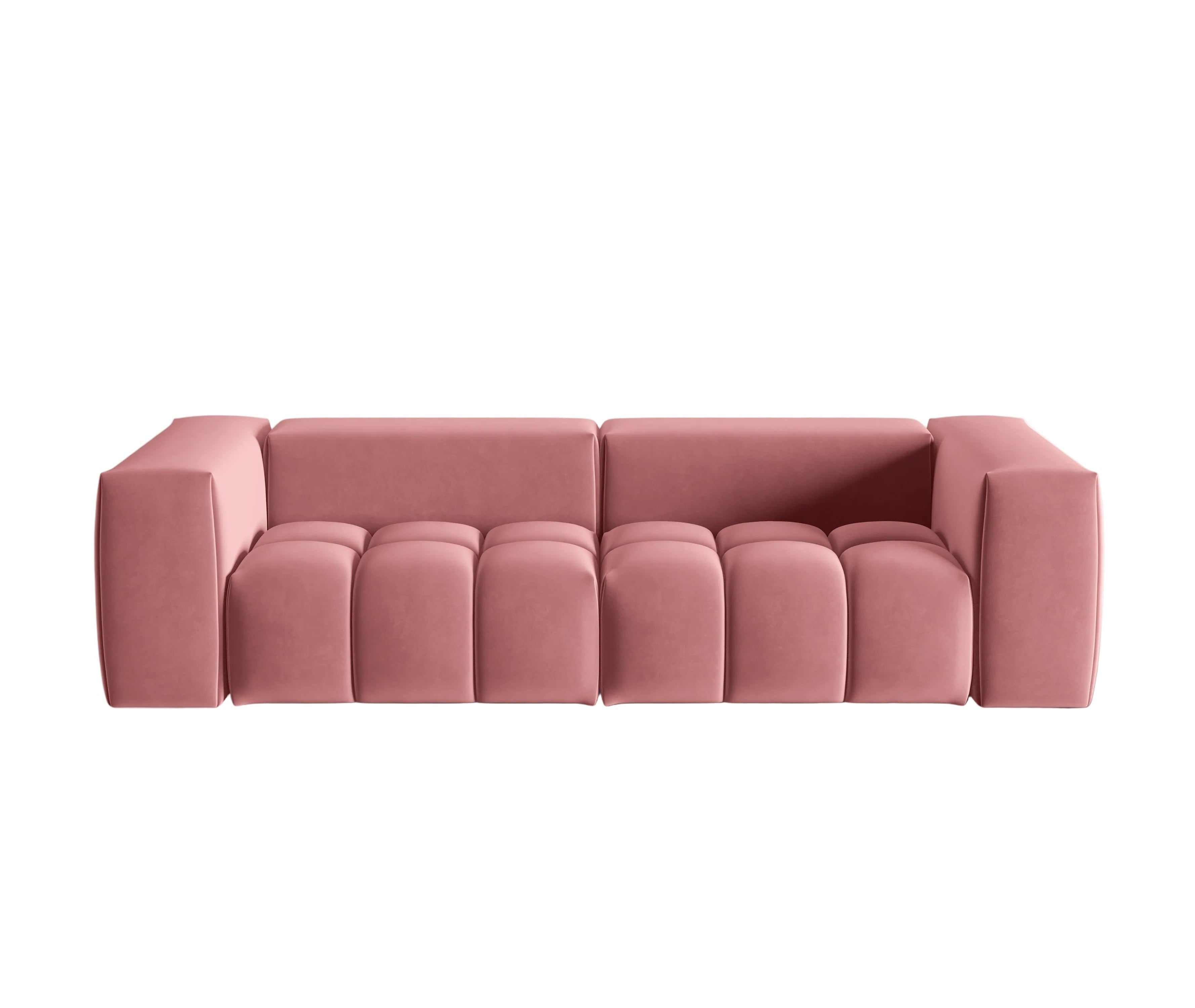 Sofa zamatová 3-miestna VERONA ružový plameniak