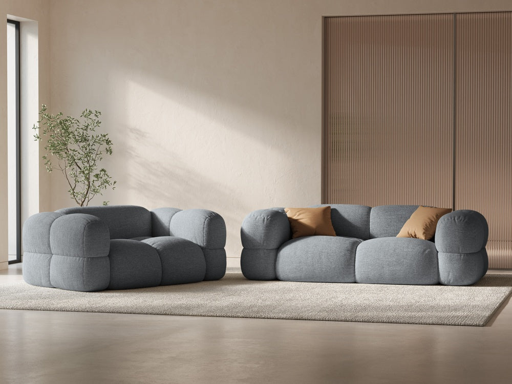 Sofa 3-osobová LORETTO šedobledomodrá