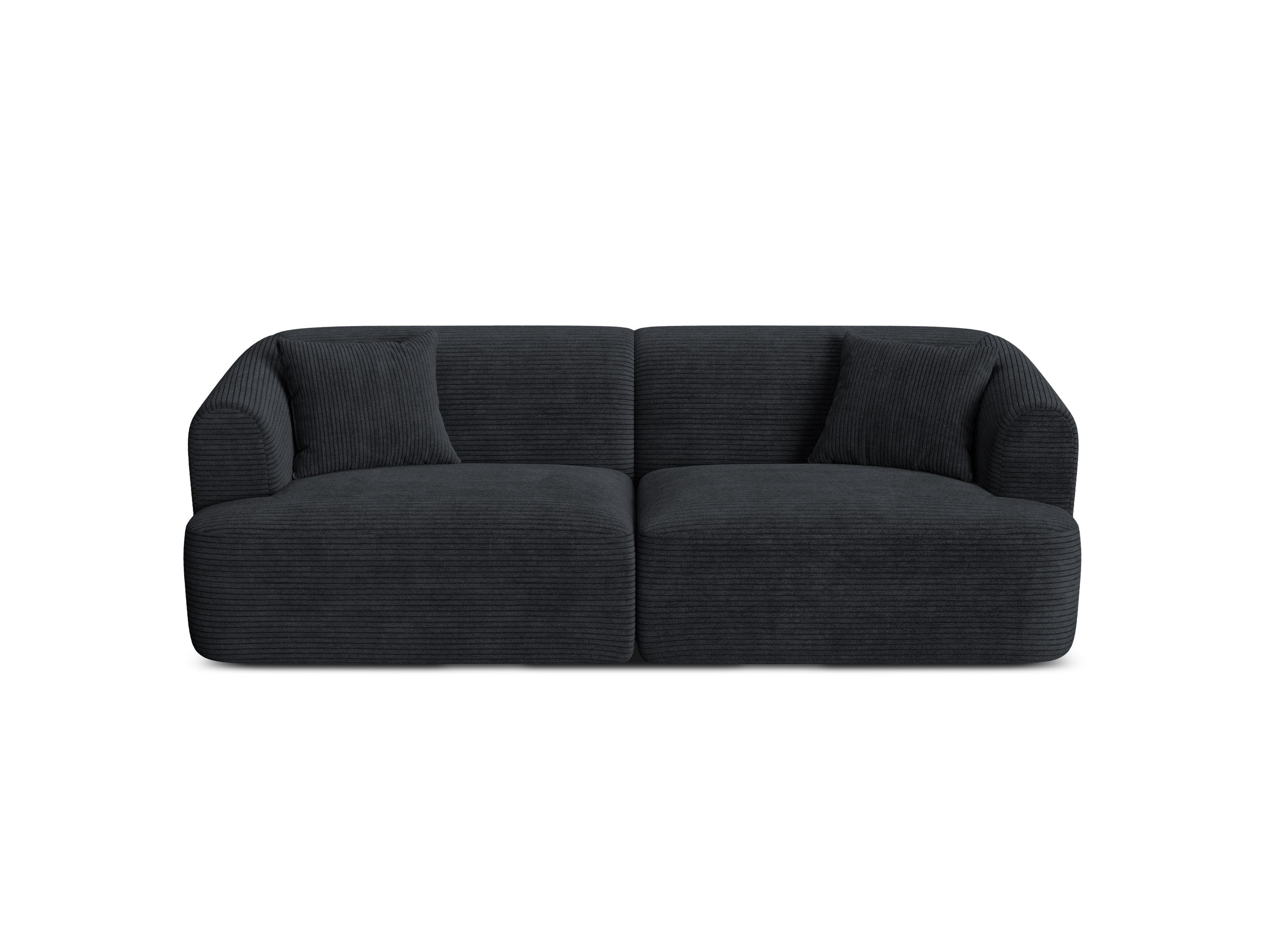 3-seater Sofa CAMPI black corduroy