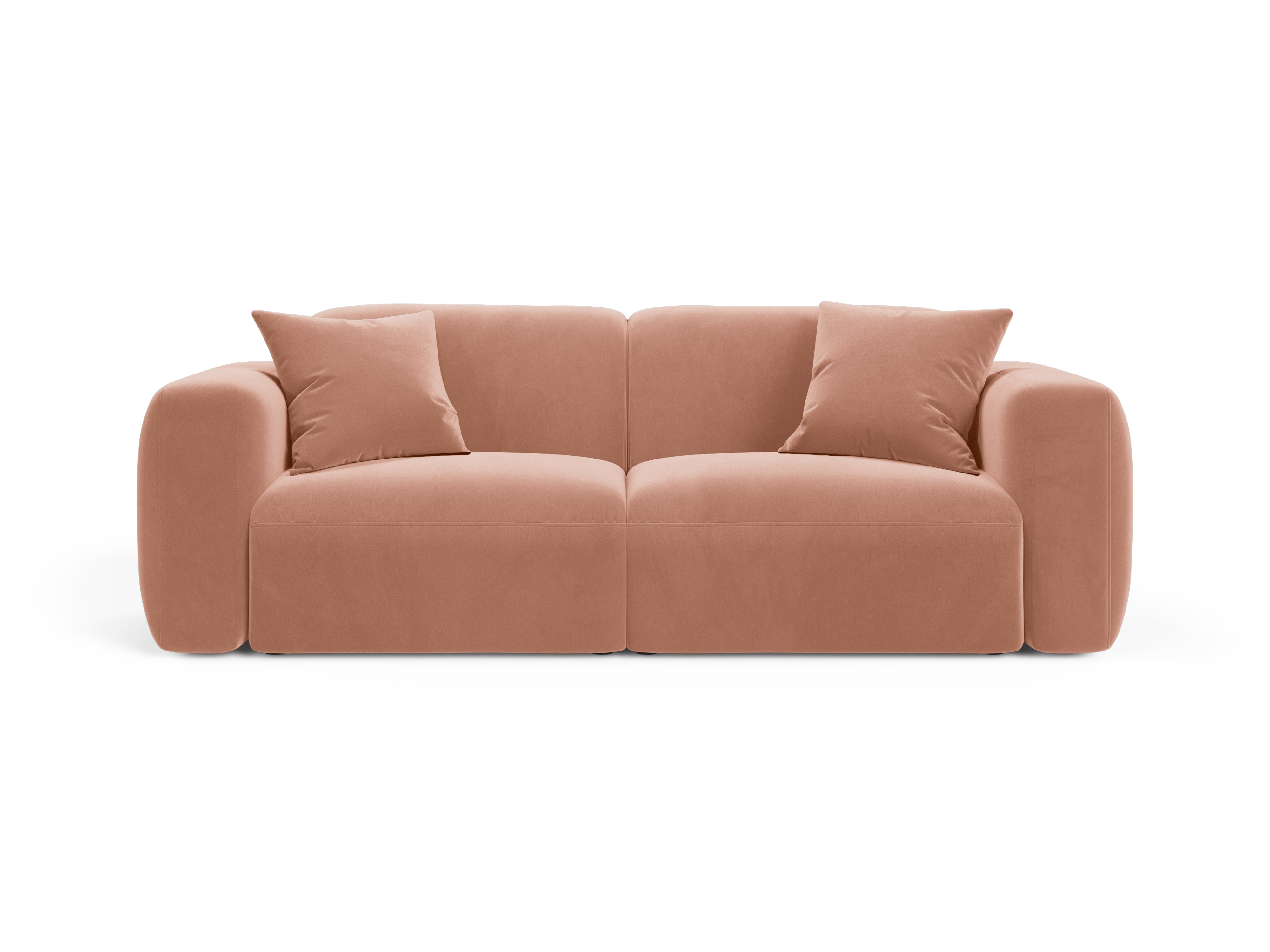 Sofa z jemného velúru 3-miestna STRINO ružová