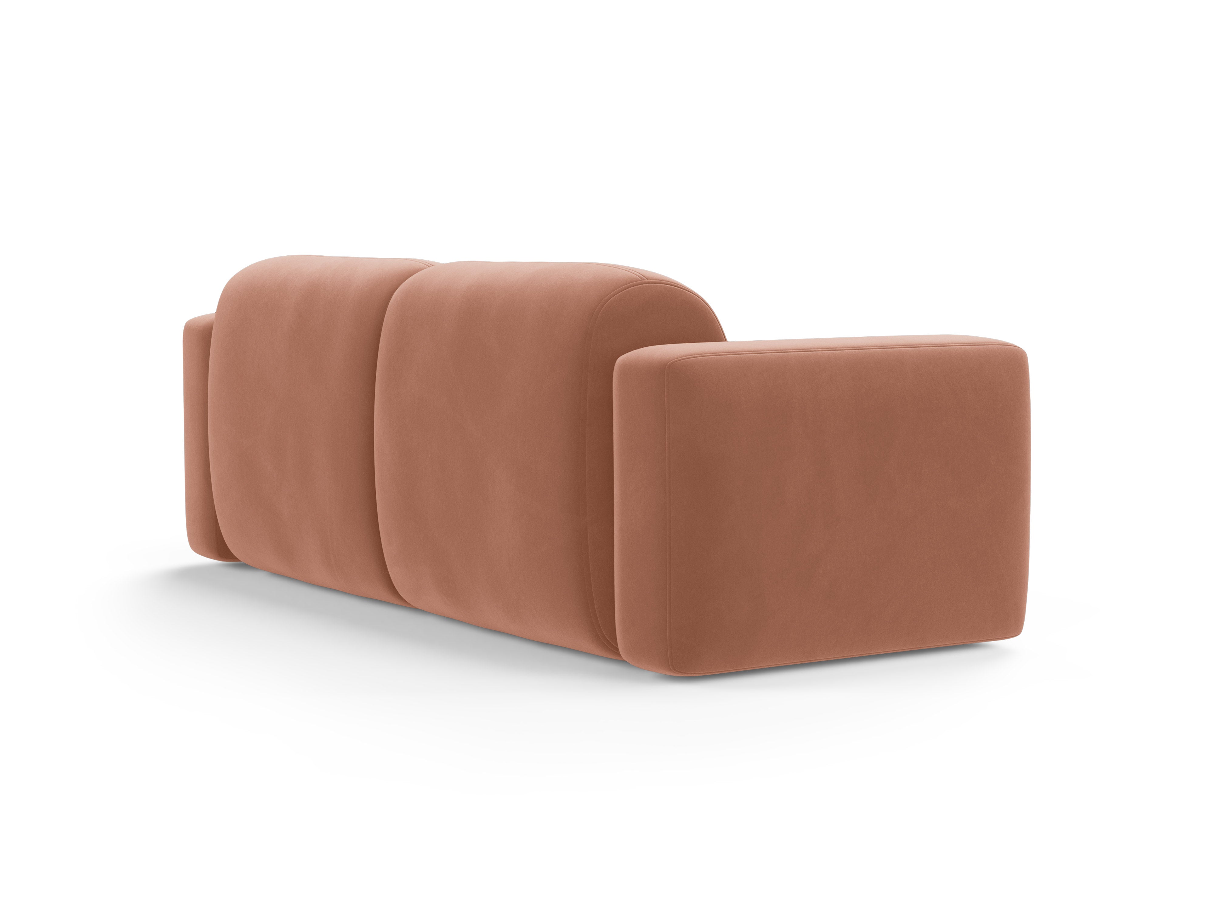 Sofa z jemného velúru 3-miestna STRINO ružová