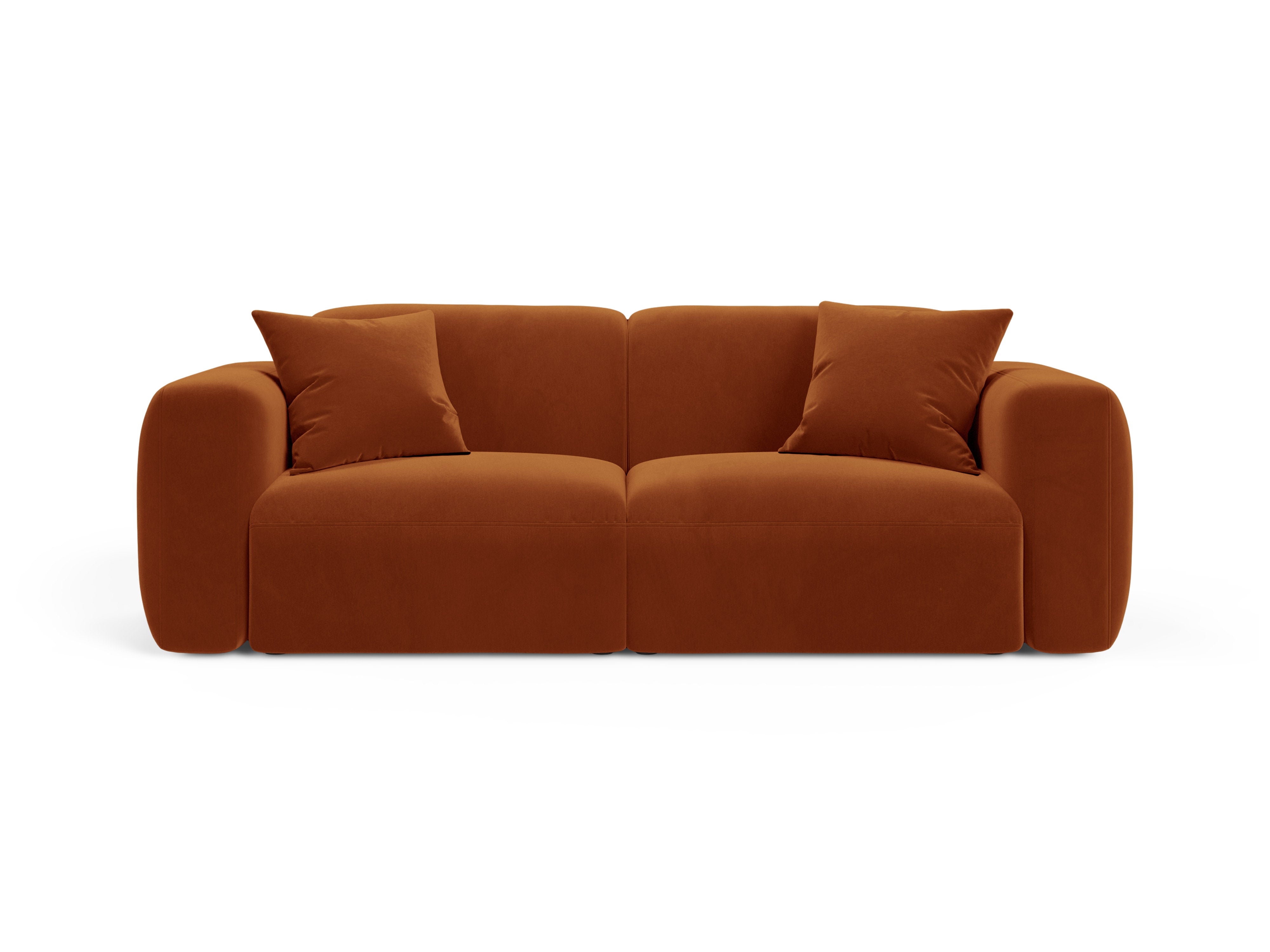 Sofa z jemného velúru 3-miestna STRINO terakota