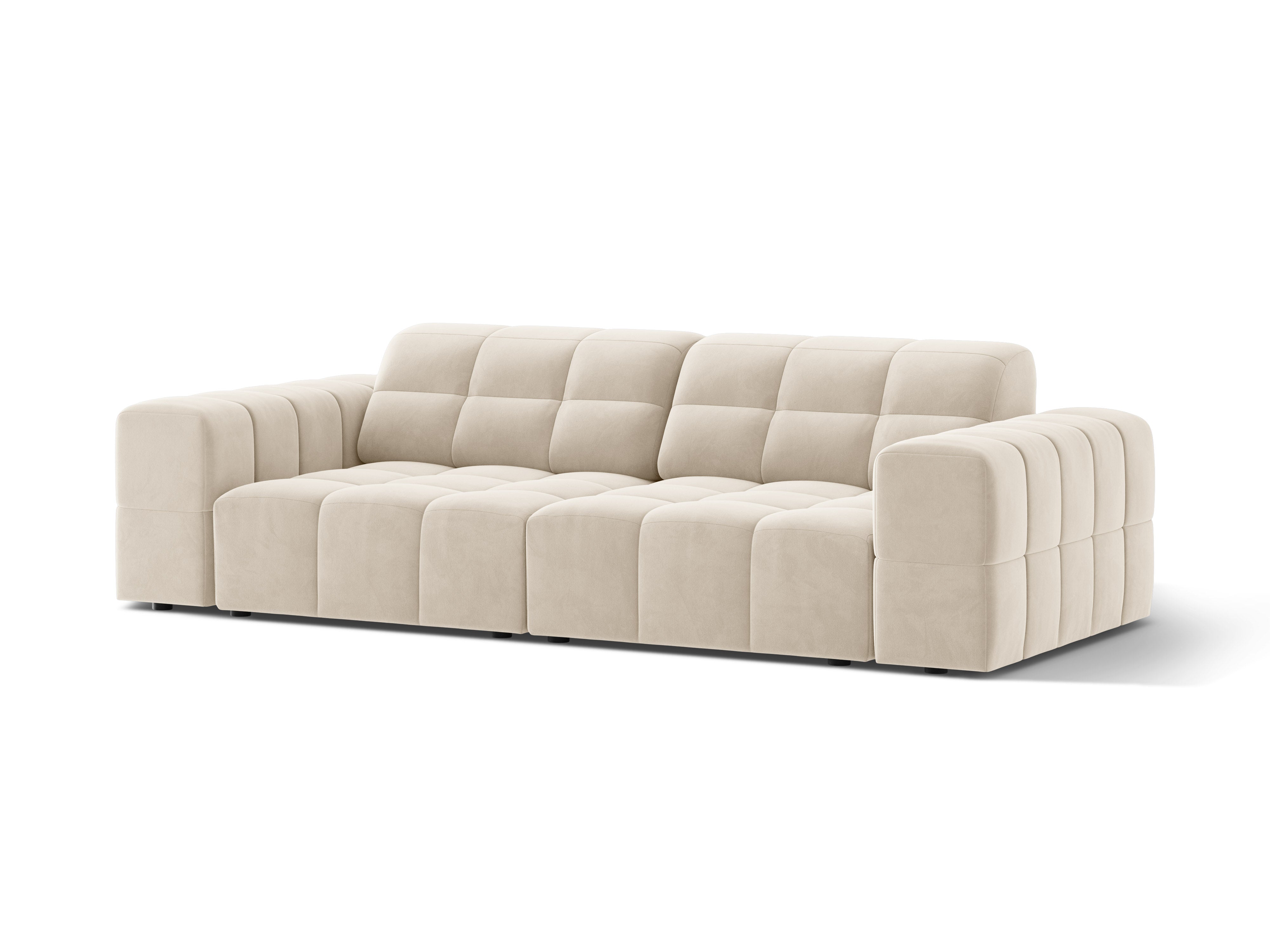 Sofa z jemného velúru 3-miestna CHICAGO svetlo béžová