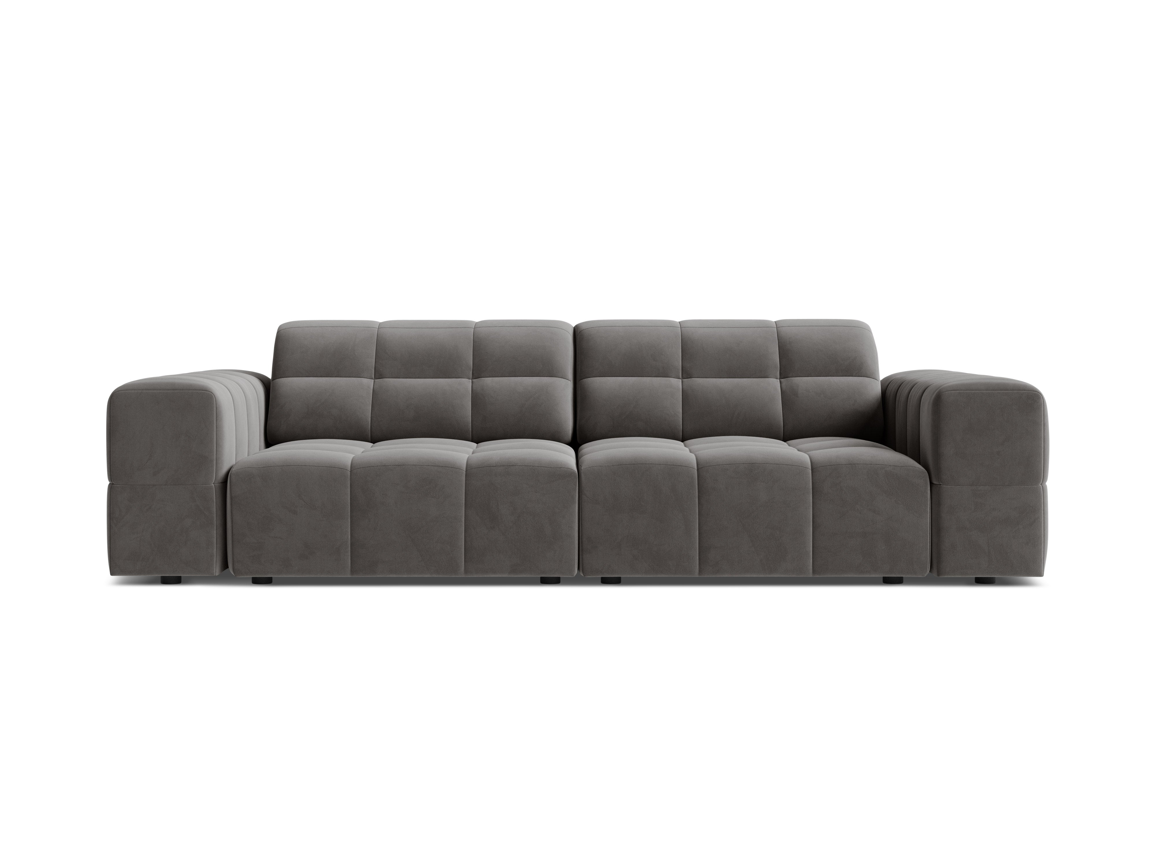 Sofa z jemného velúru 3-miestna CHICAGO šedá