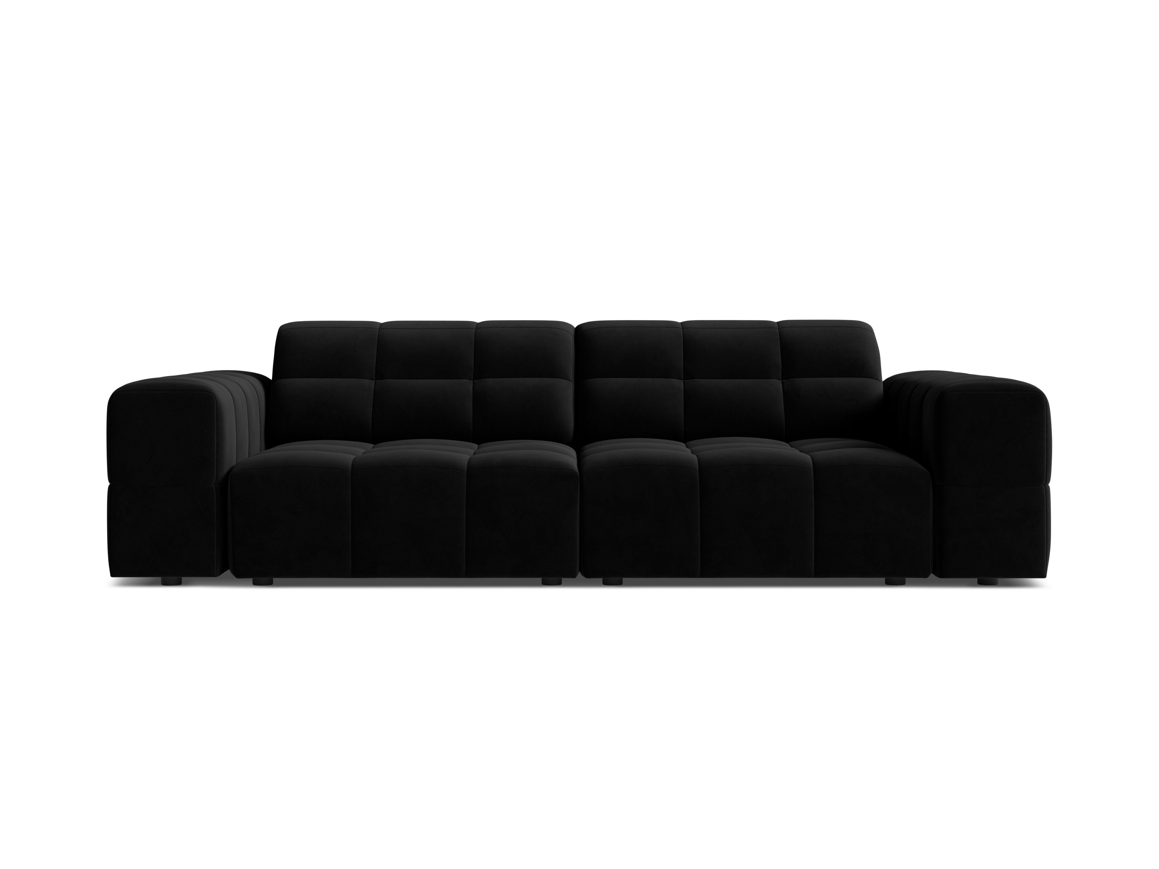 Sofa z jemného velúru 3-miestna CHICAGO čierna