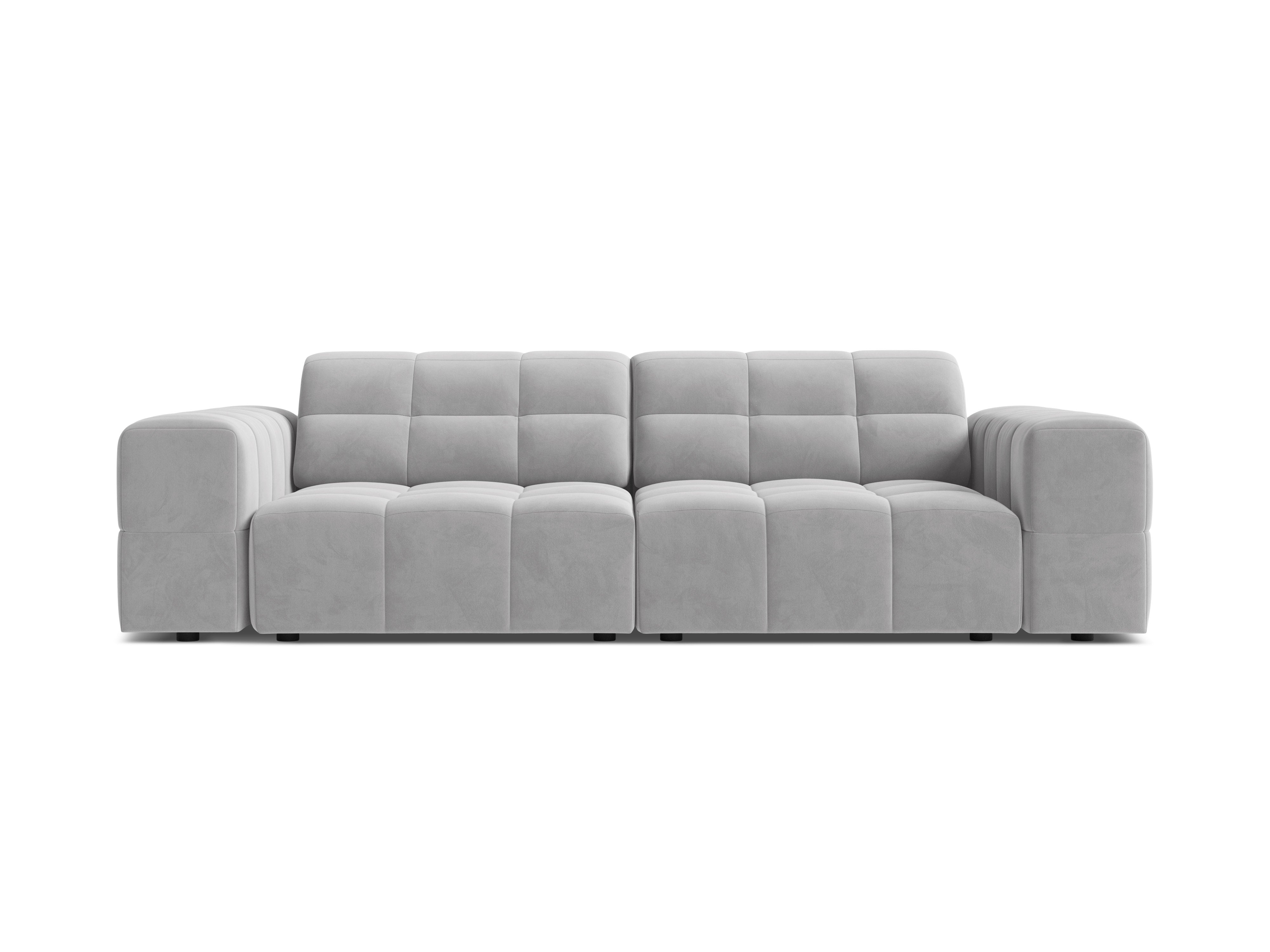 Sofa z jemného velúru 3-miestna CHICAGO svetlosivá