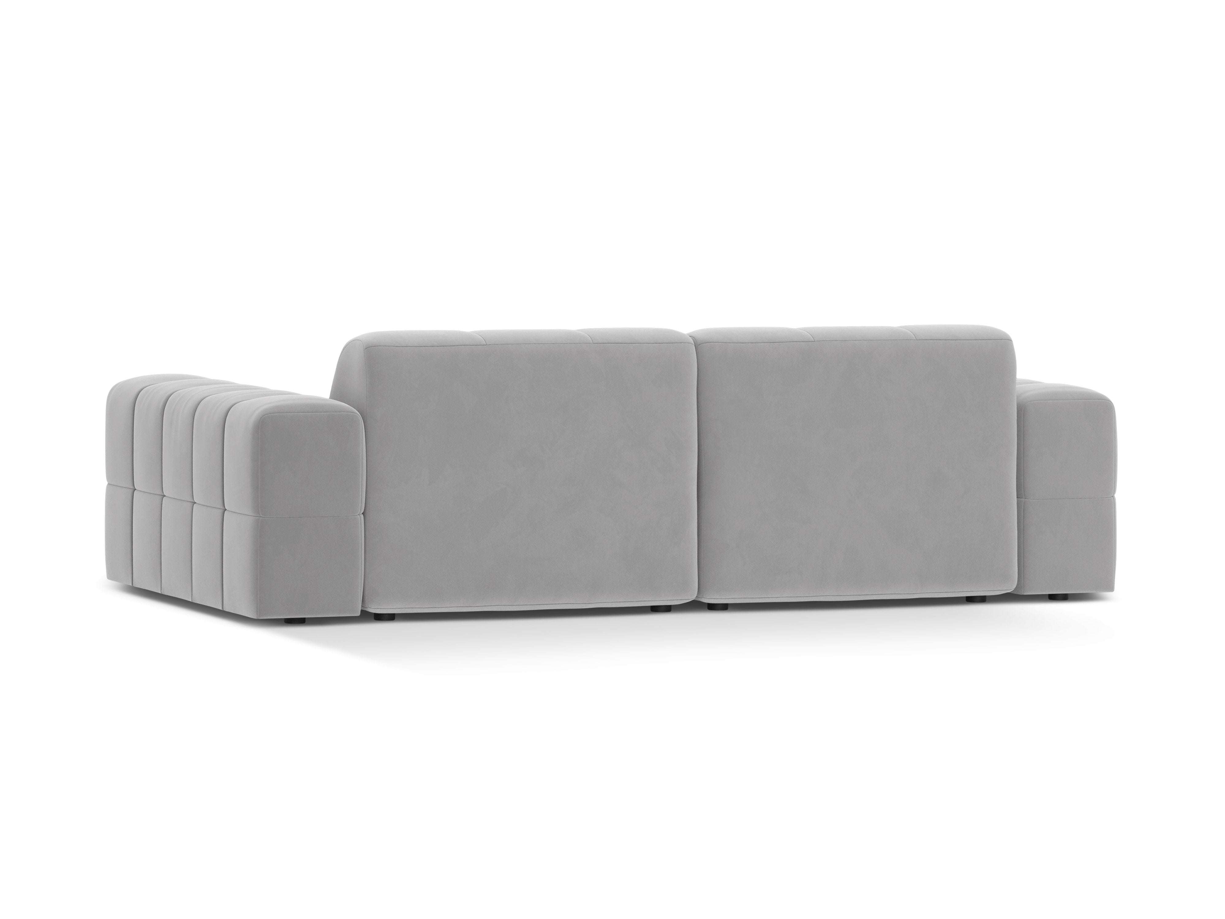 Sofa z jemného velúru 3-miestna CHICAGO svetlosivá