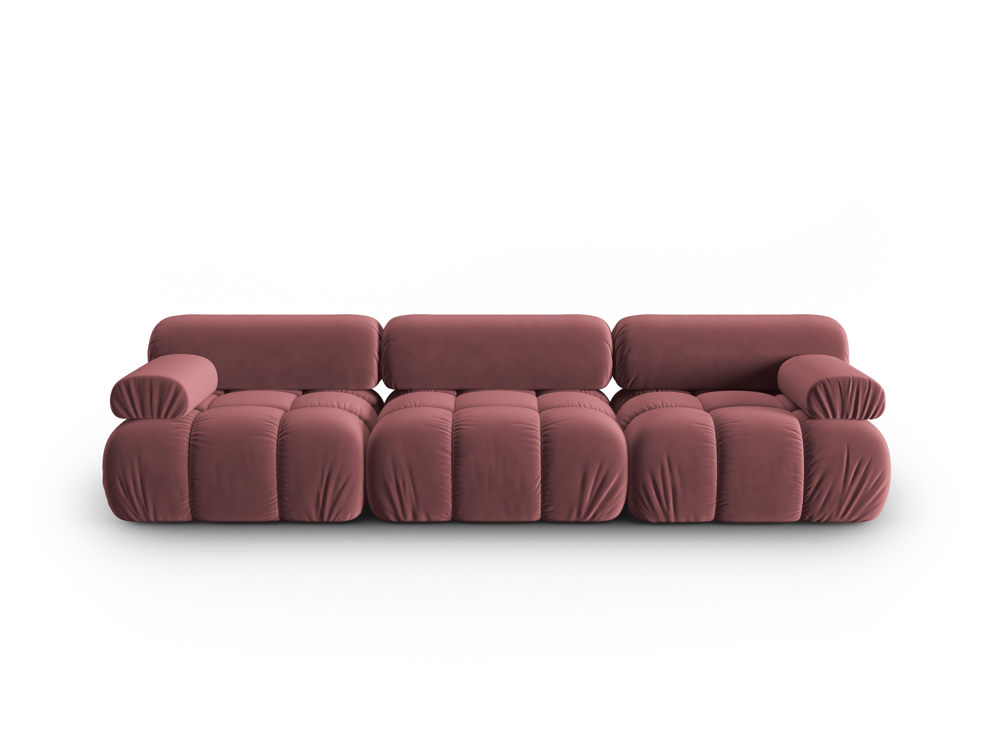 Sofa zamatová 3-miestna CORTINA ružová
