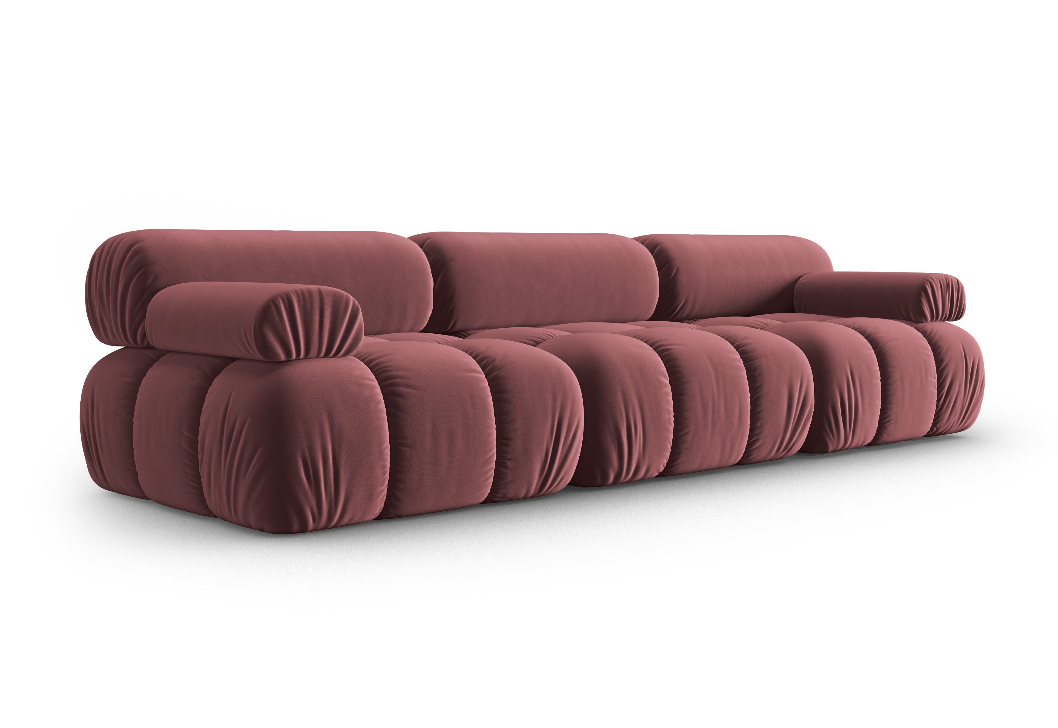 Sofa zamatová 3-miestna CORTINA ružová