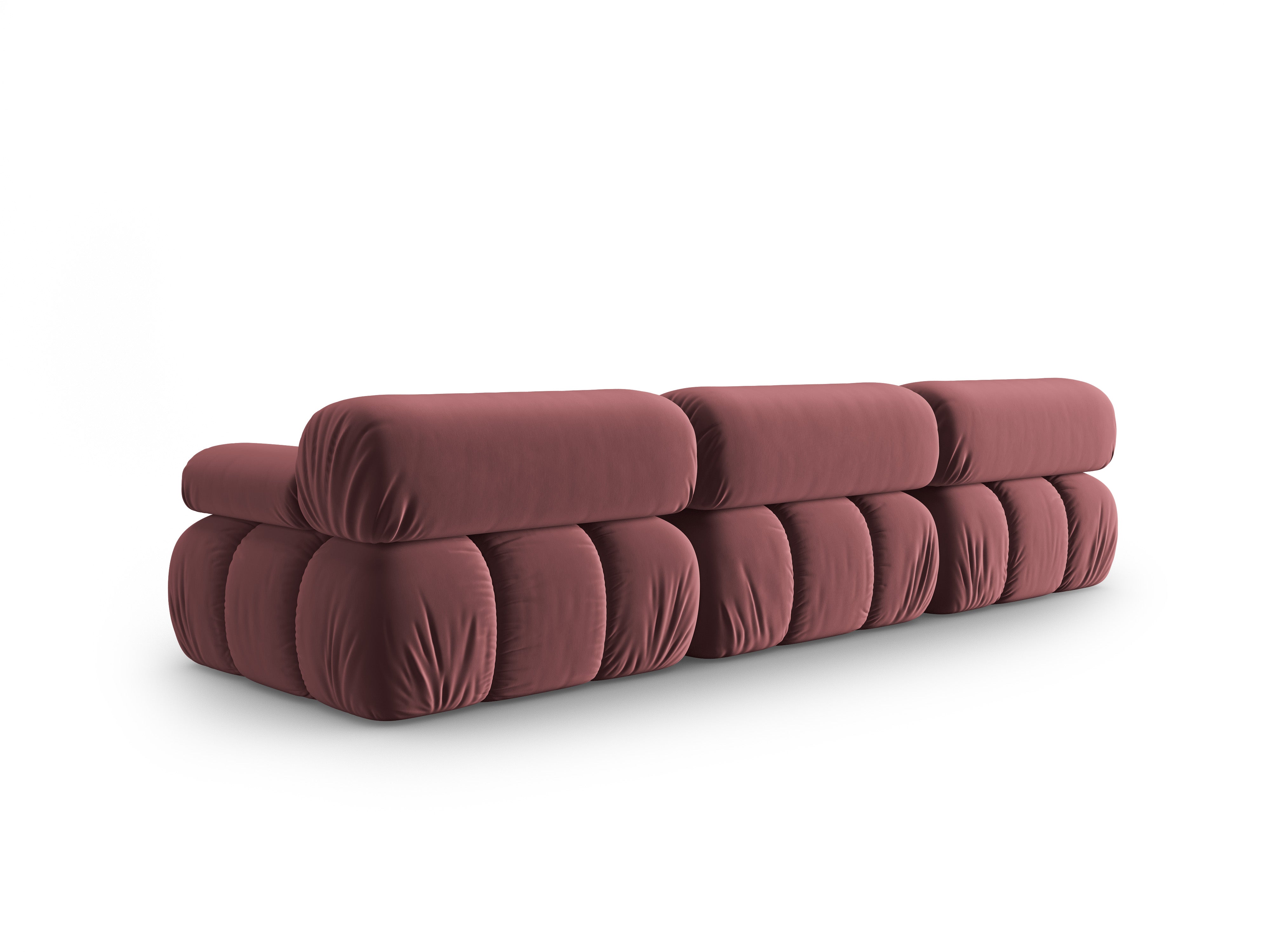 Sofa zamatová 3-miestna CORTINA ružová