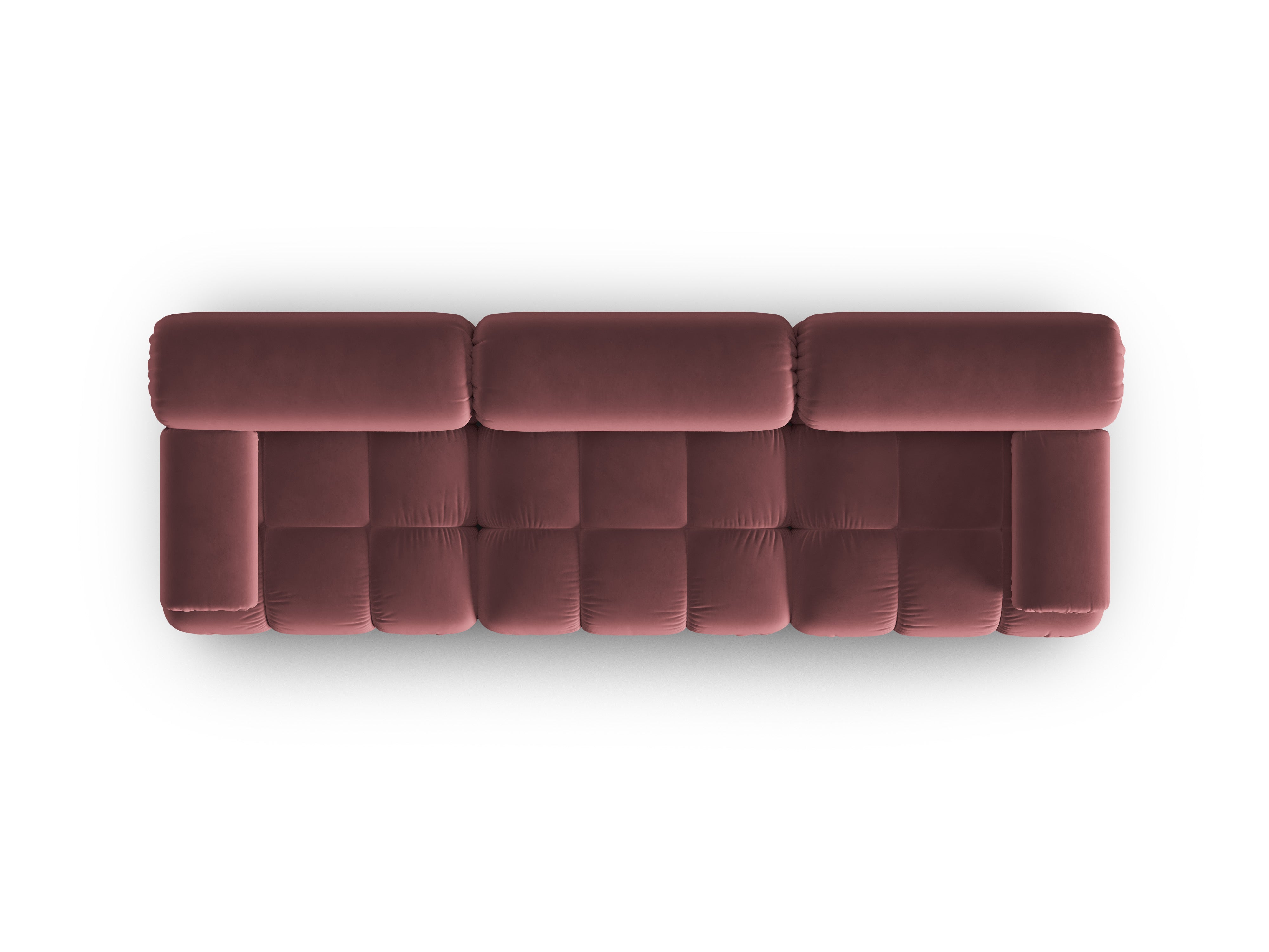 Sofa zamatová 3-miestna CORTINA ružová