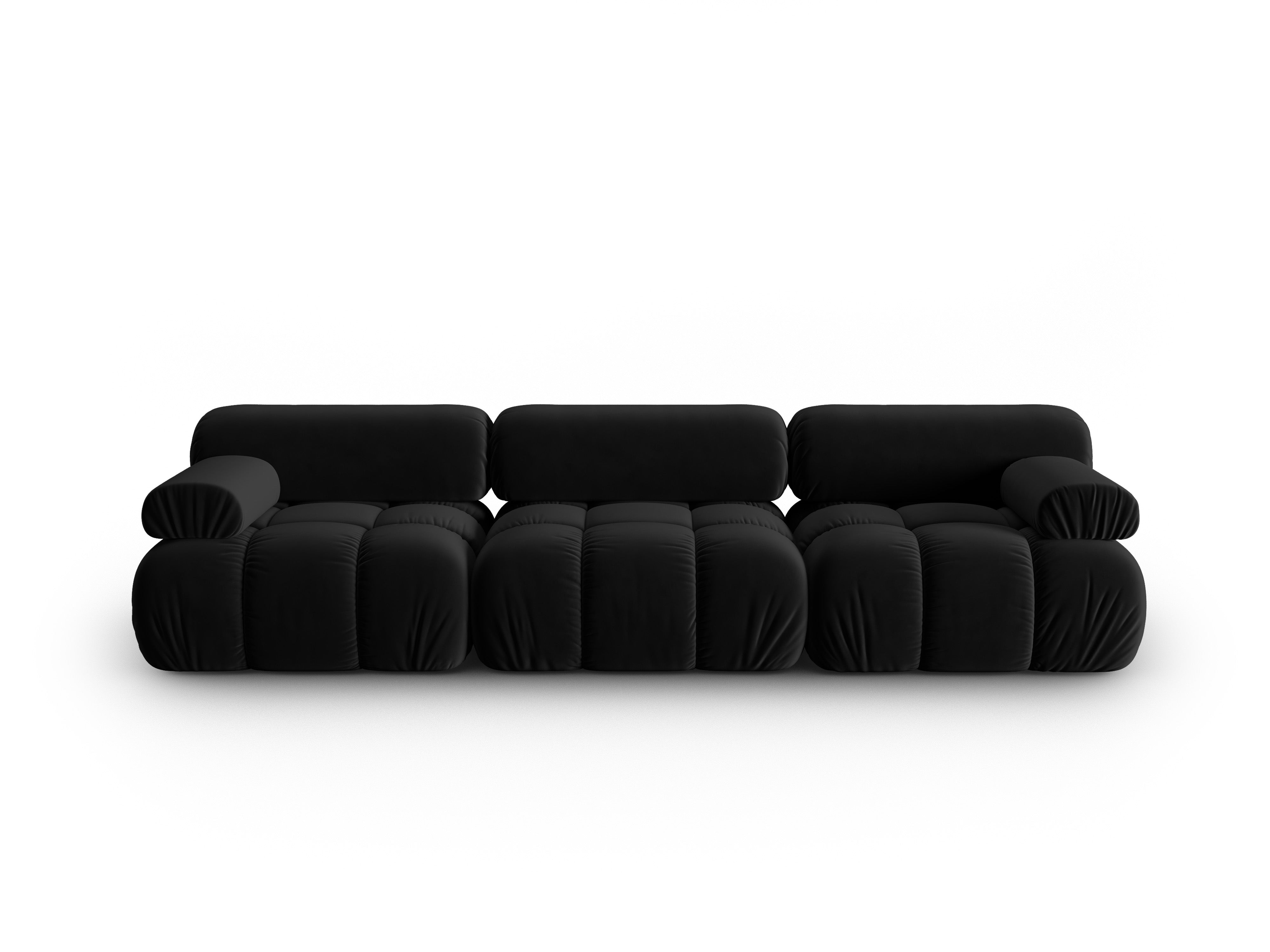 Sofa zamatová 3-osobová CORTINA čierna