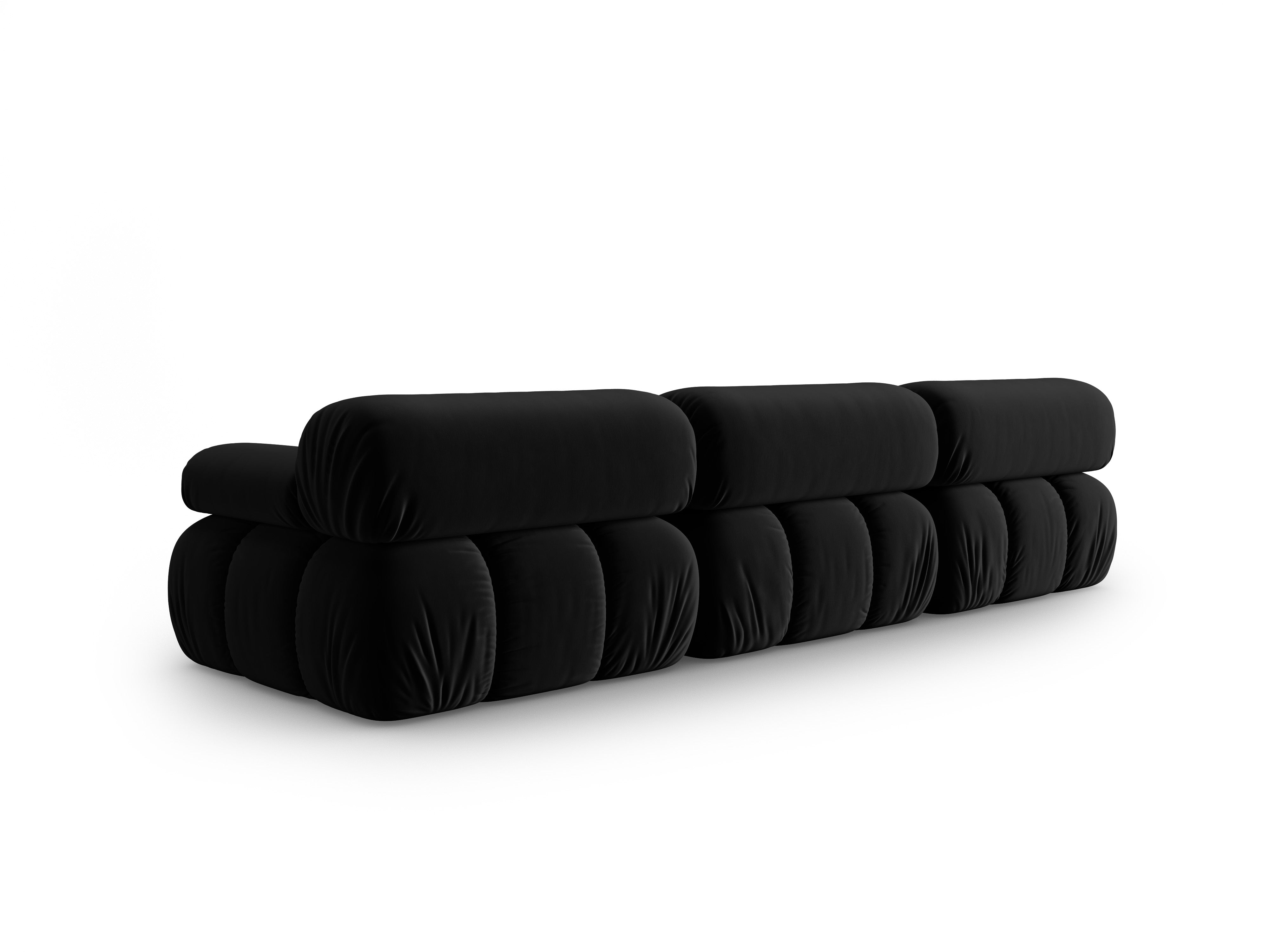 Sofa zamatová 3-osobová CORTINA čierna