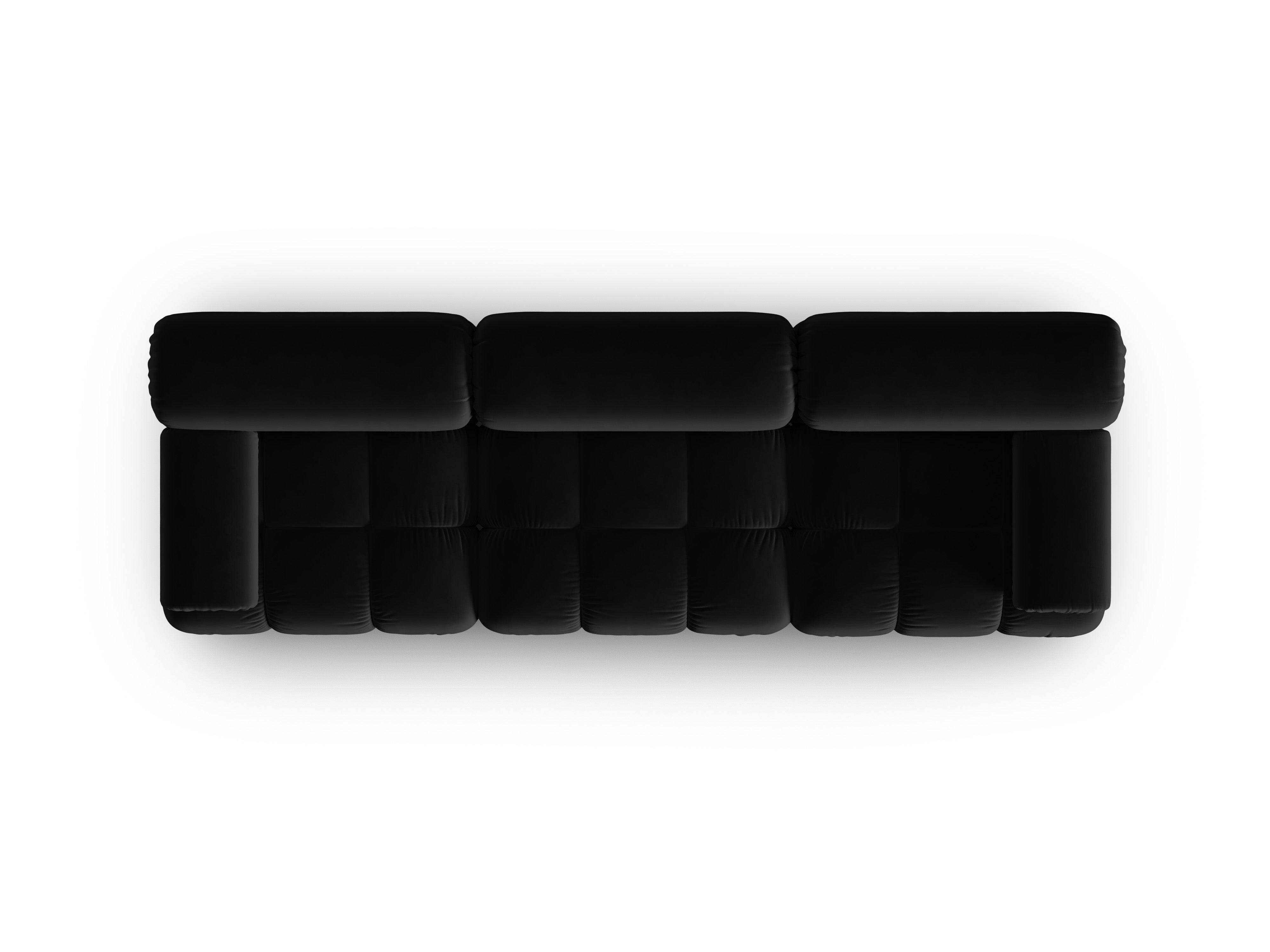 Sofa zamatová 3-osobová CORTINA čierna