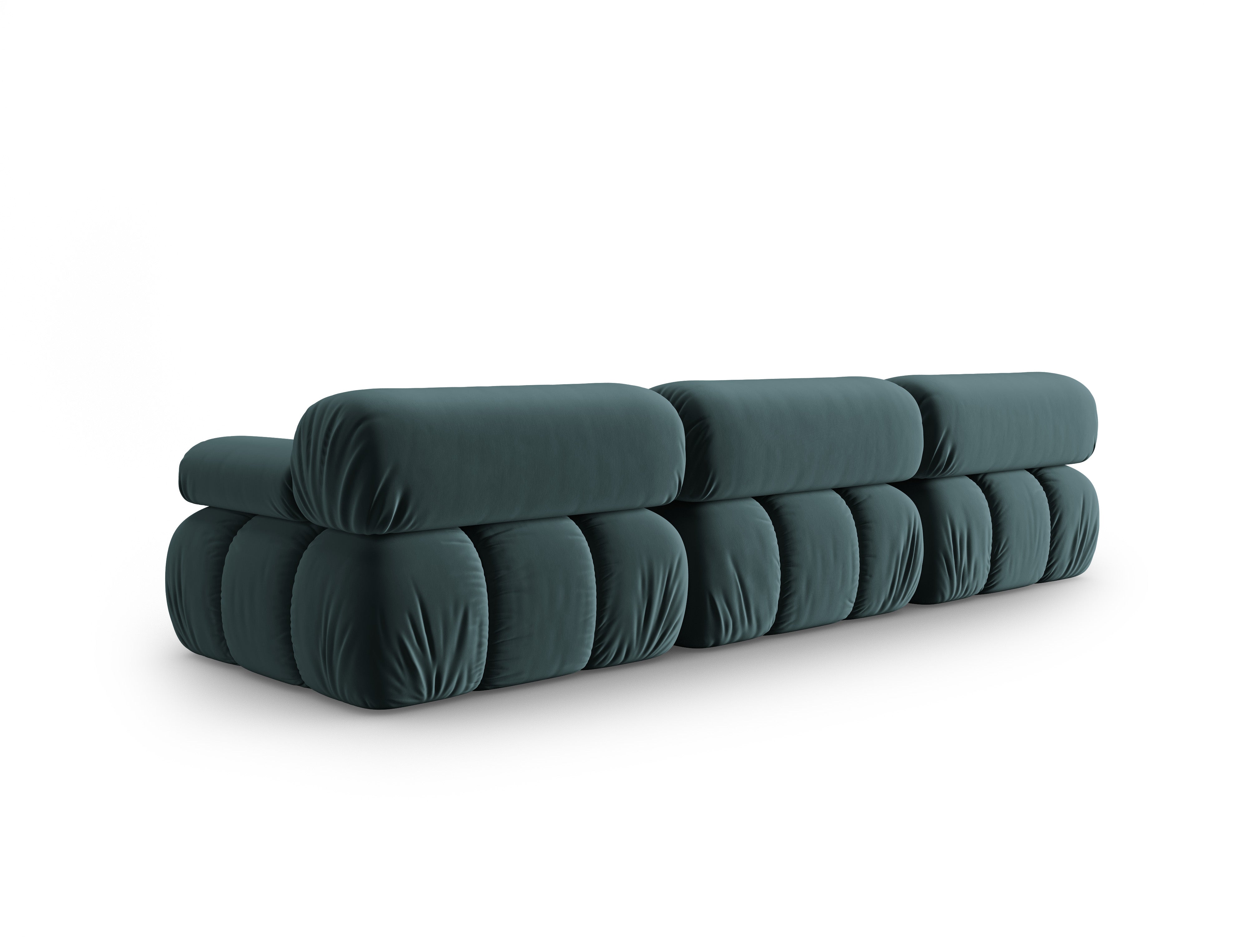Sofa z aksamitom 3-osobová CORTINA tyrkysová