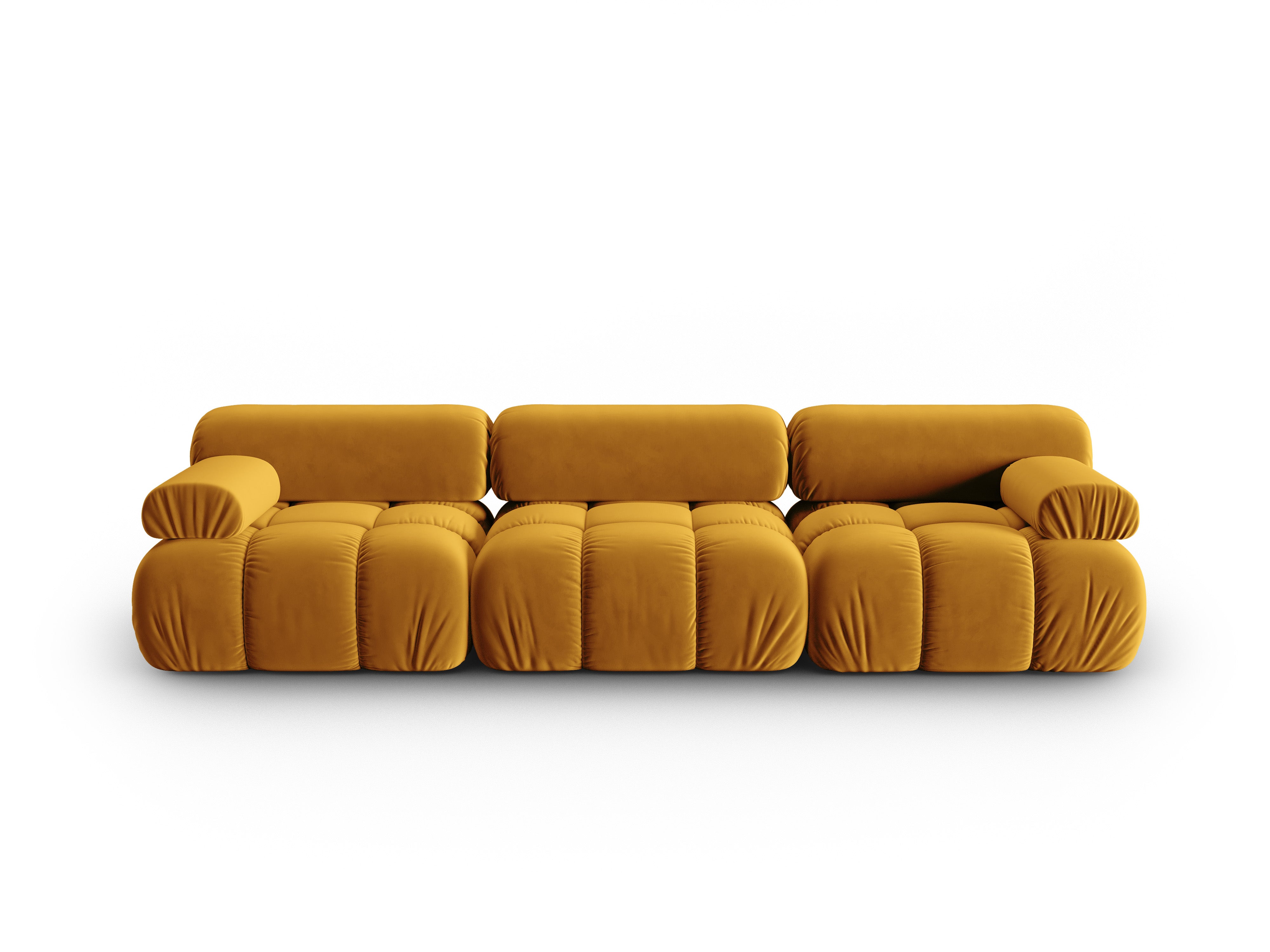 Sofa zamatová 3-osobová CORTINA žltá