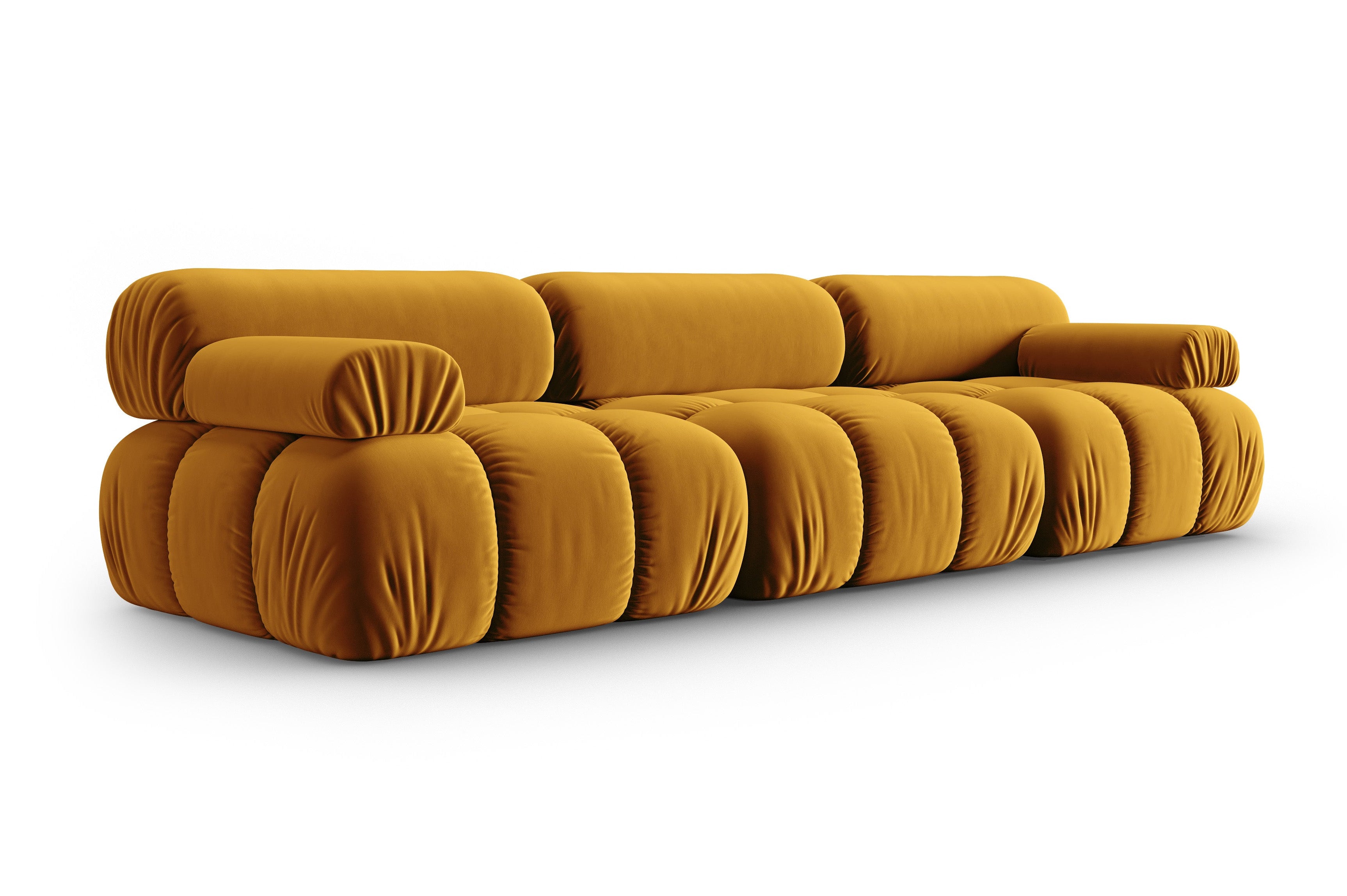 Sofa zamatová 3-osobová CORTINA žltá