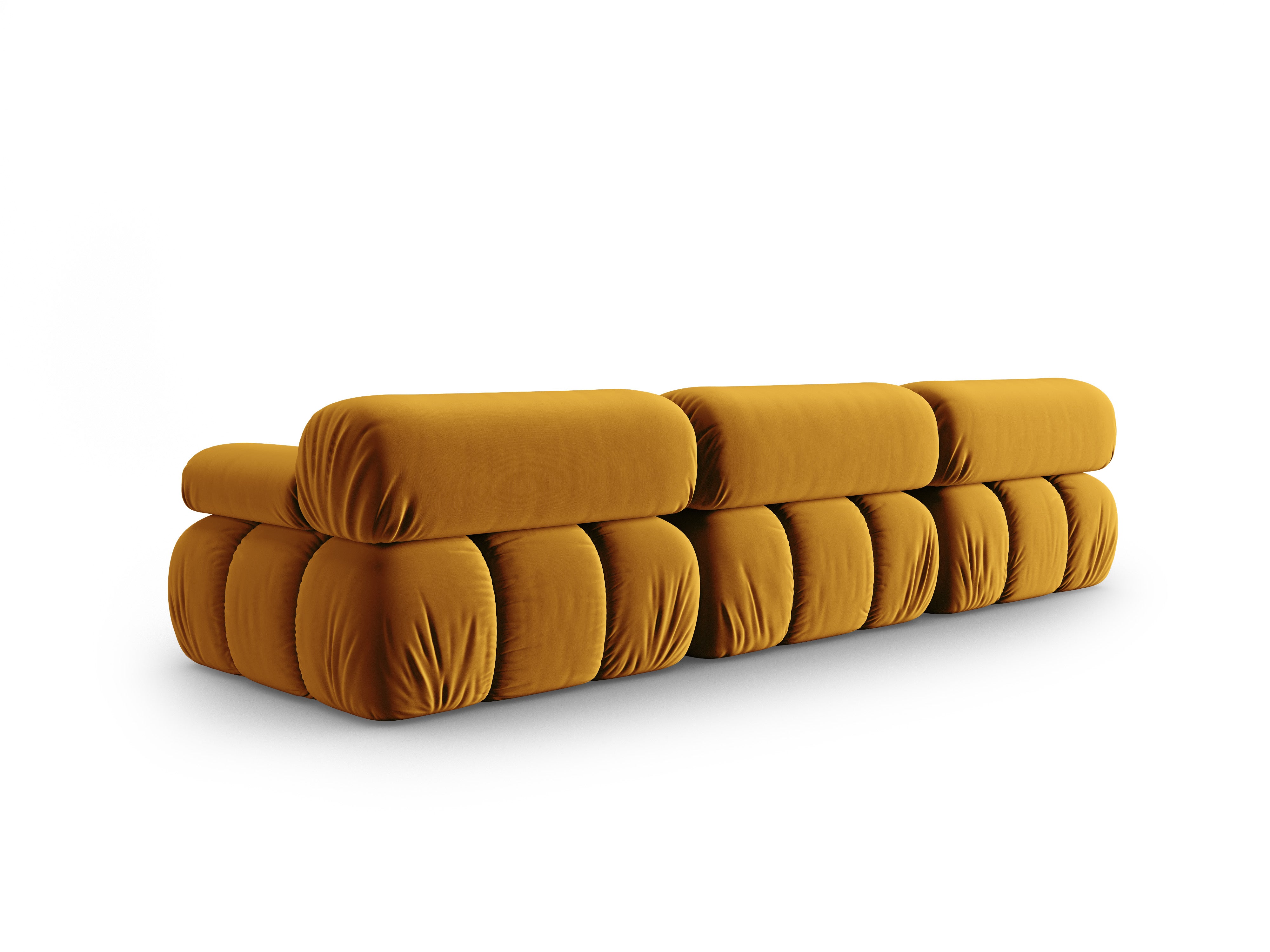 Sofa zamatová 3-osobová CORTINA žltá
