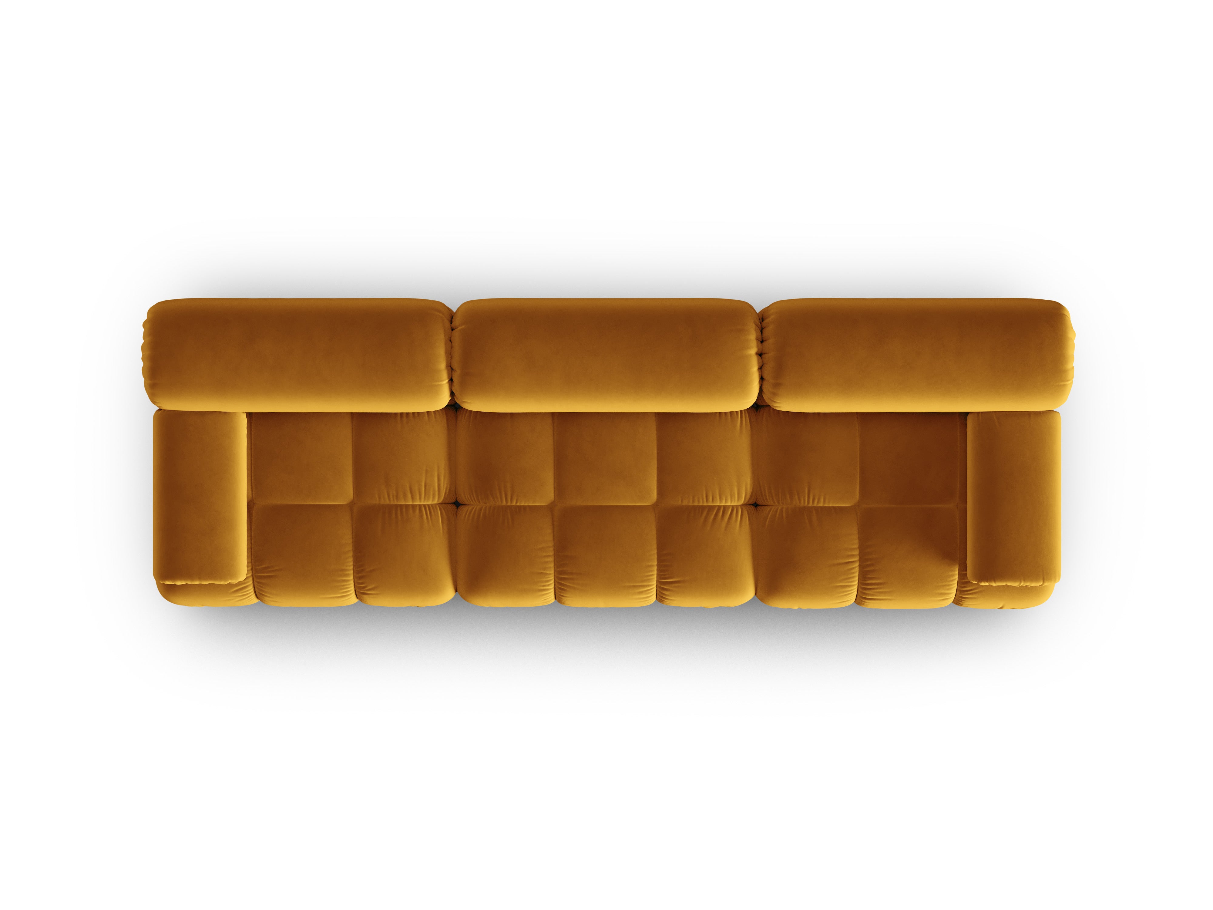 Sofa zamatová 3-osobová CORTINA žltá