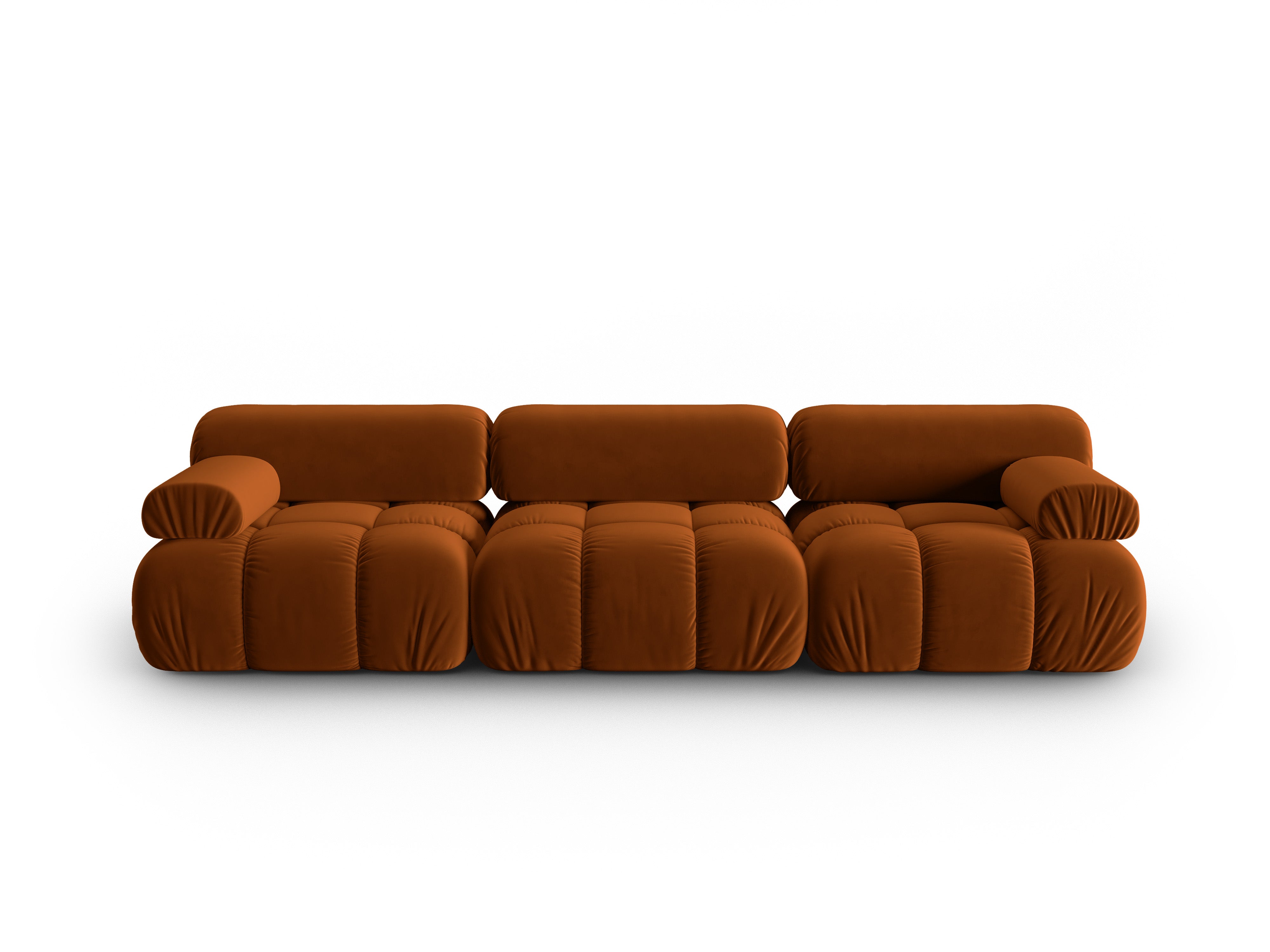 Sofa zamatová 3-osobová CORTINA tehlová