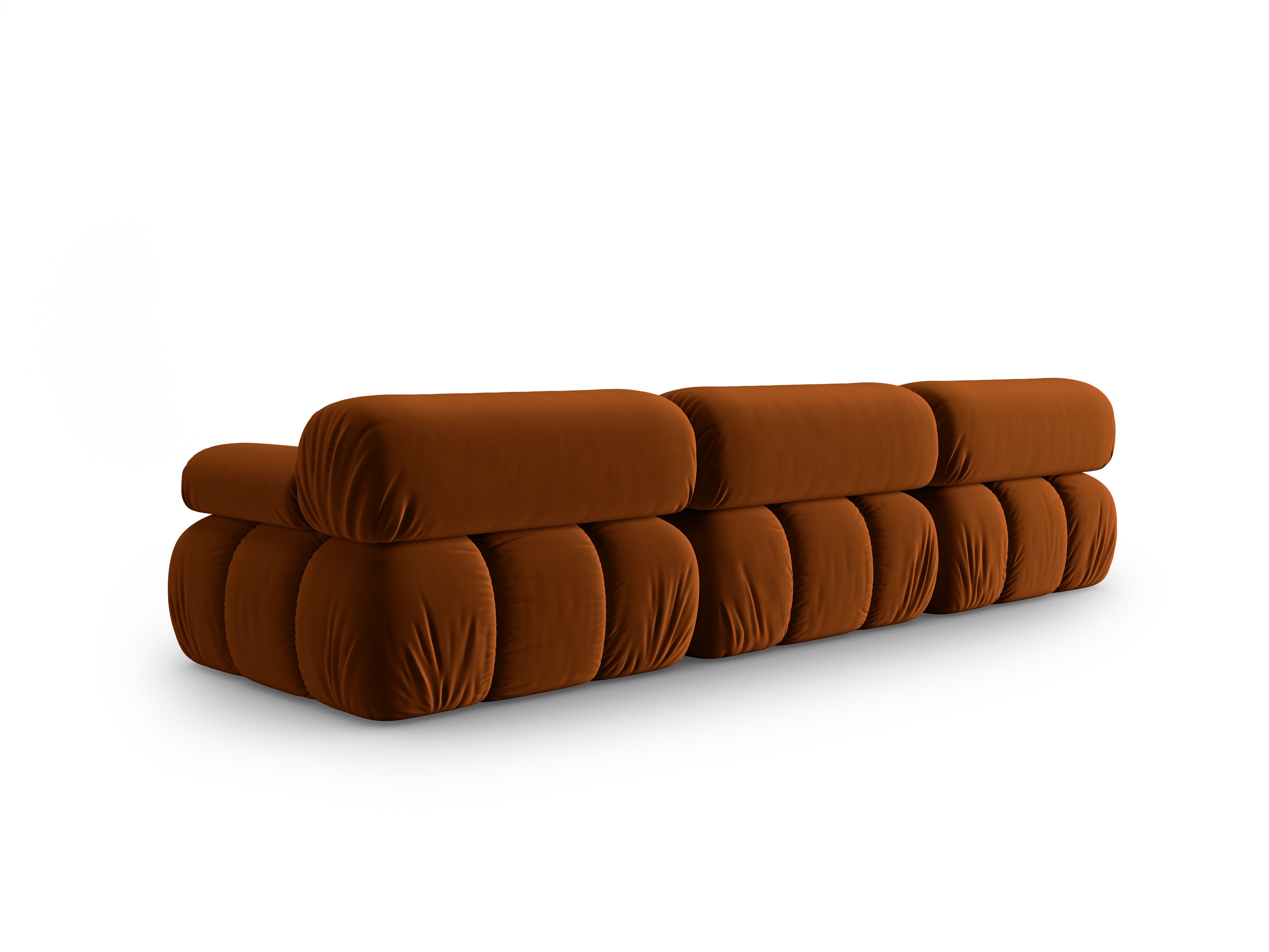 Sofa zamatová 3-osobová CORTINA tehlová