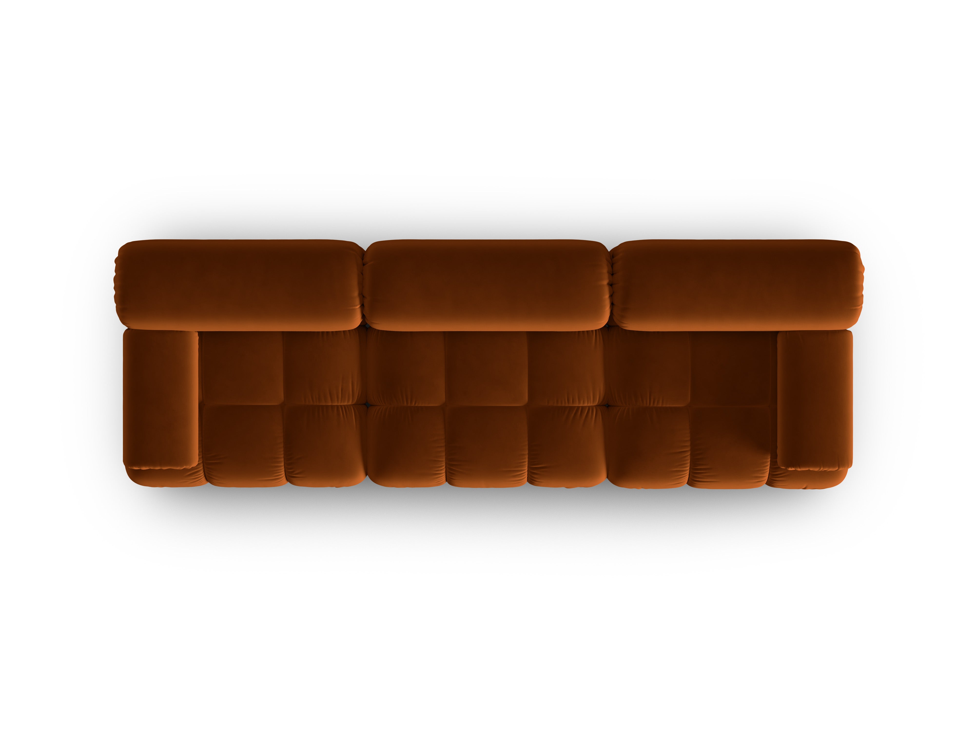 Sofa zamatová 3-osobová CORTINA tehlová