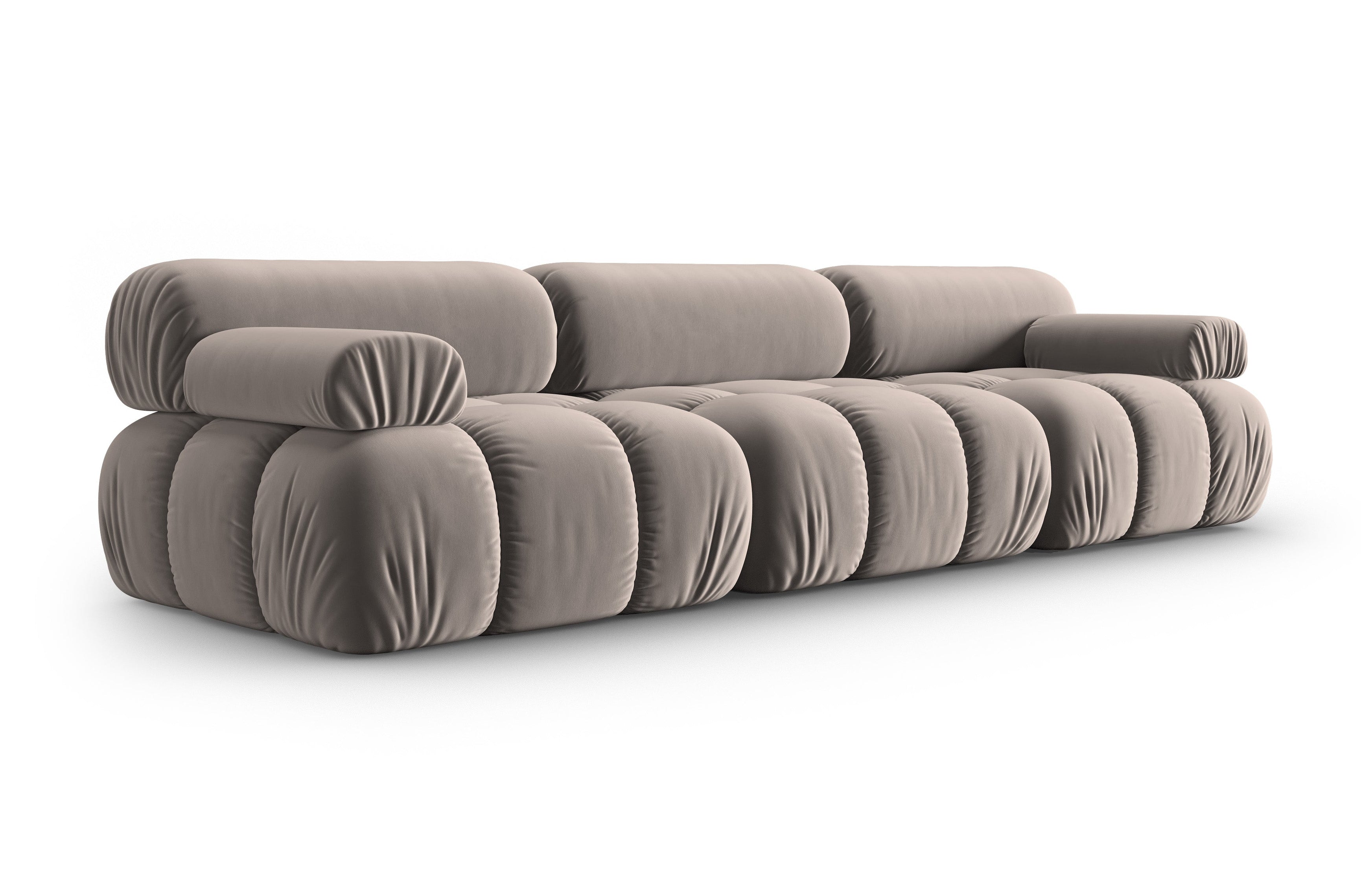 Sofa z jemného velúru 3-osobová CORTINA cappuccino