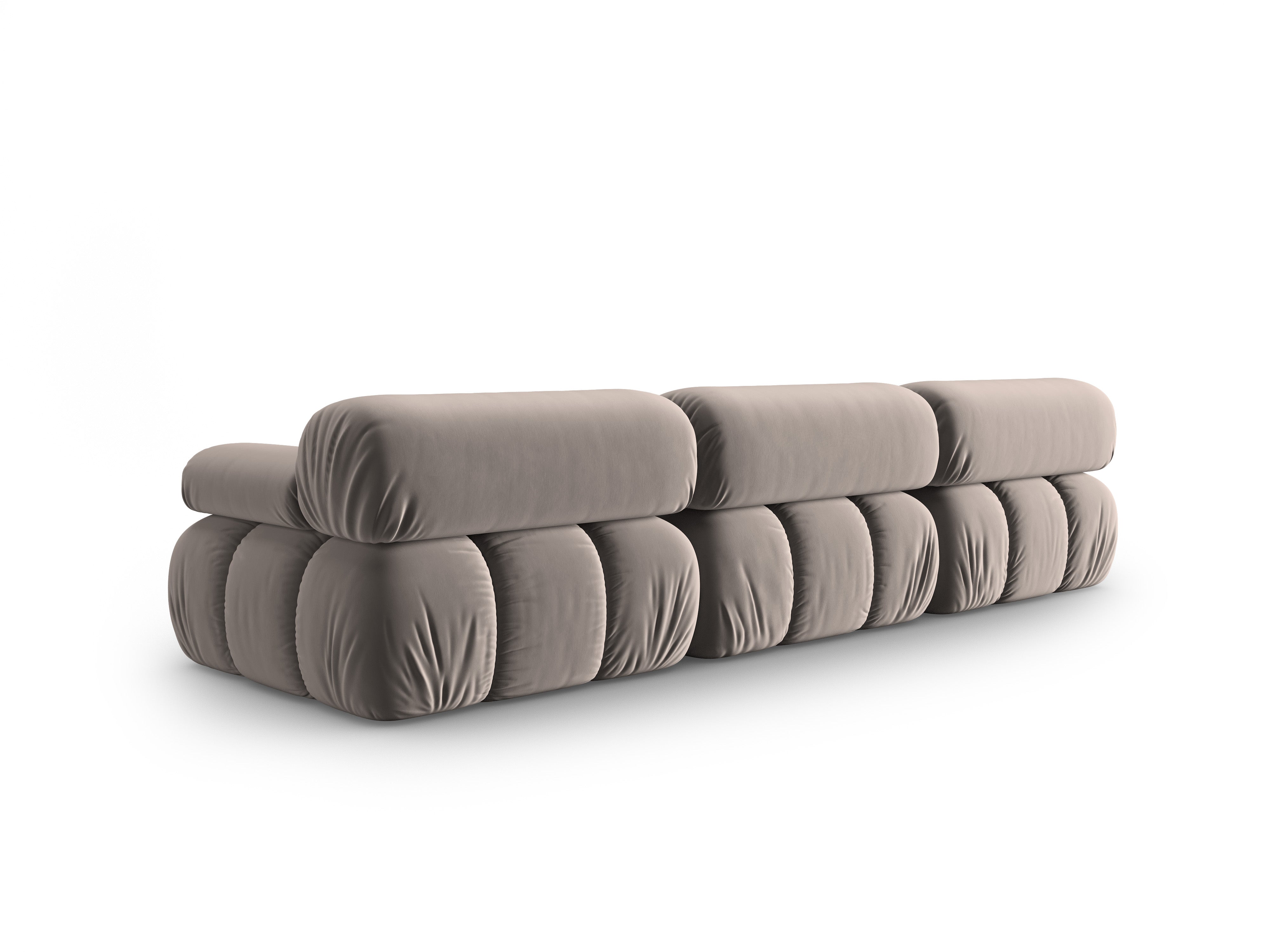 Sofa z jemného velúru 3-osobová CORTINA cappuccino