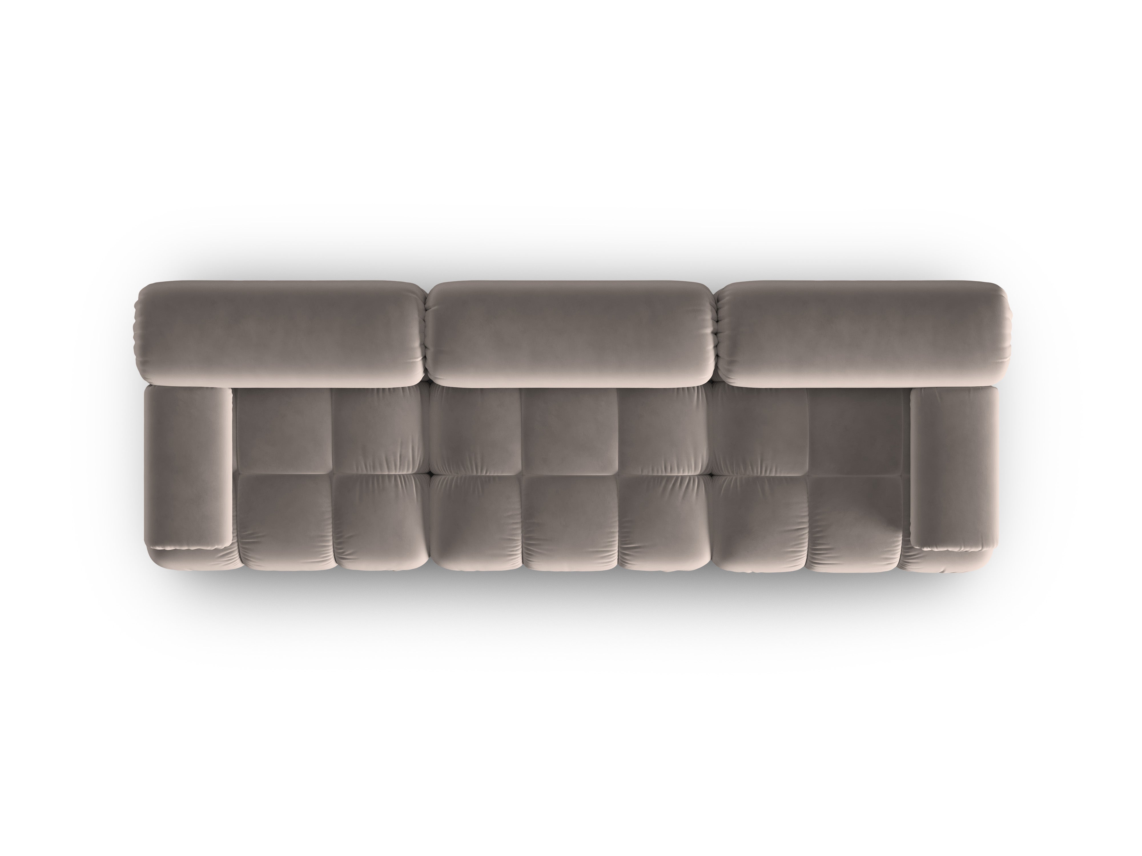 Sofa z jemného velúru 3-osobová CORTINA cappuccino
