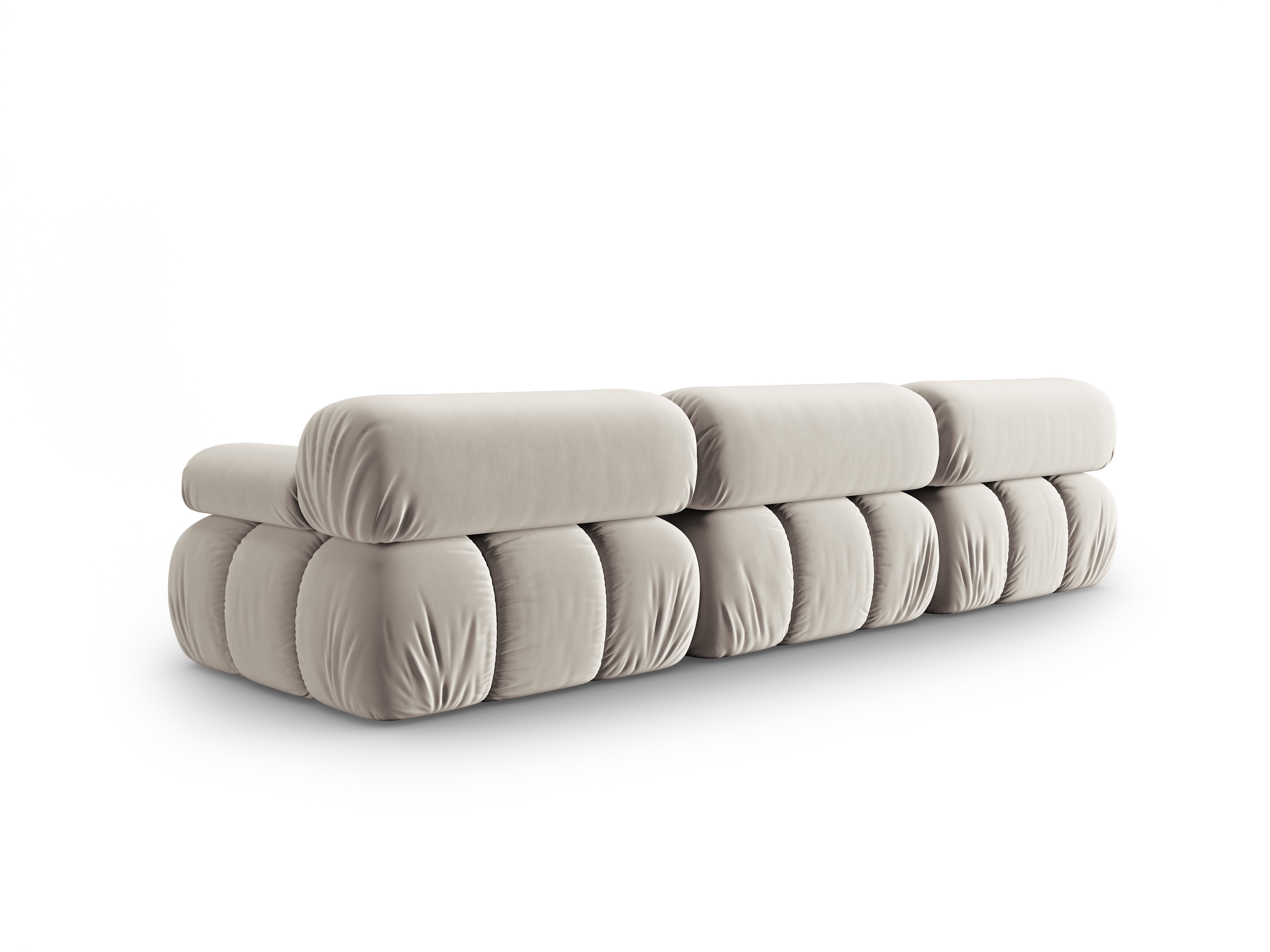 Sofa zamatová 3-osobová CORTINA béžová
